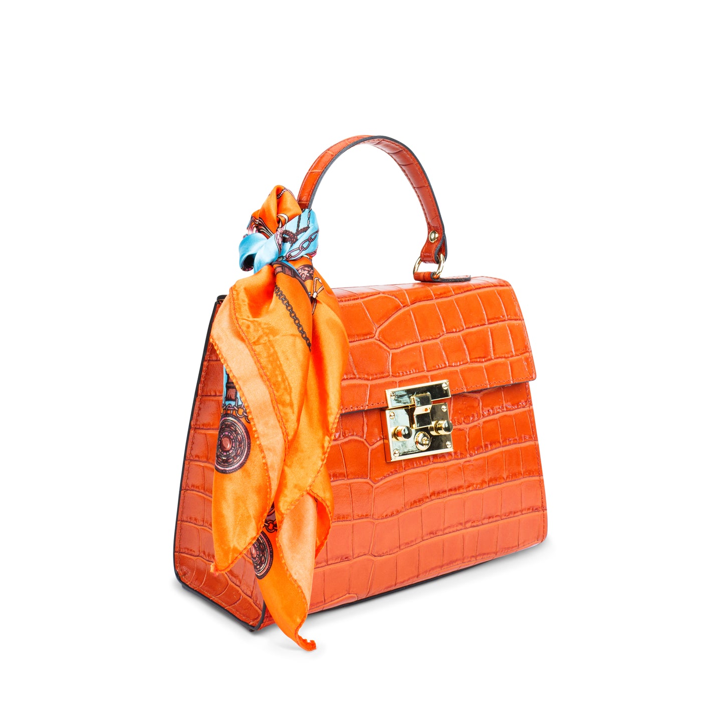 BORSA HAZEL IN PELLE COCCO ARANCIONE