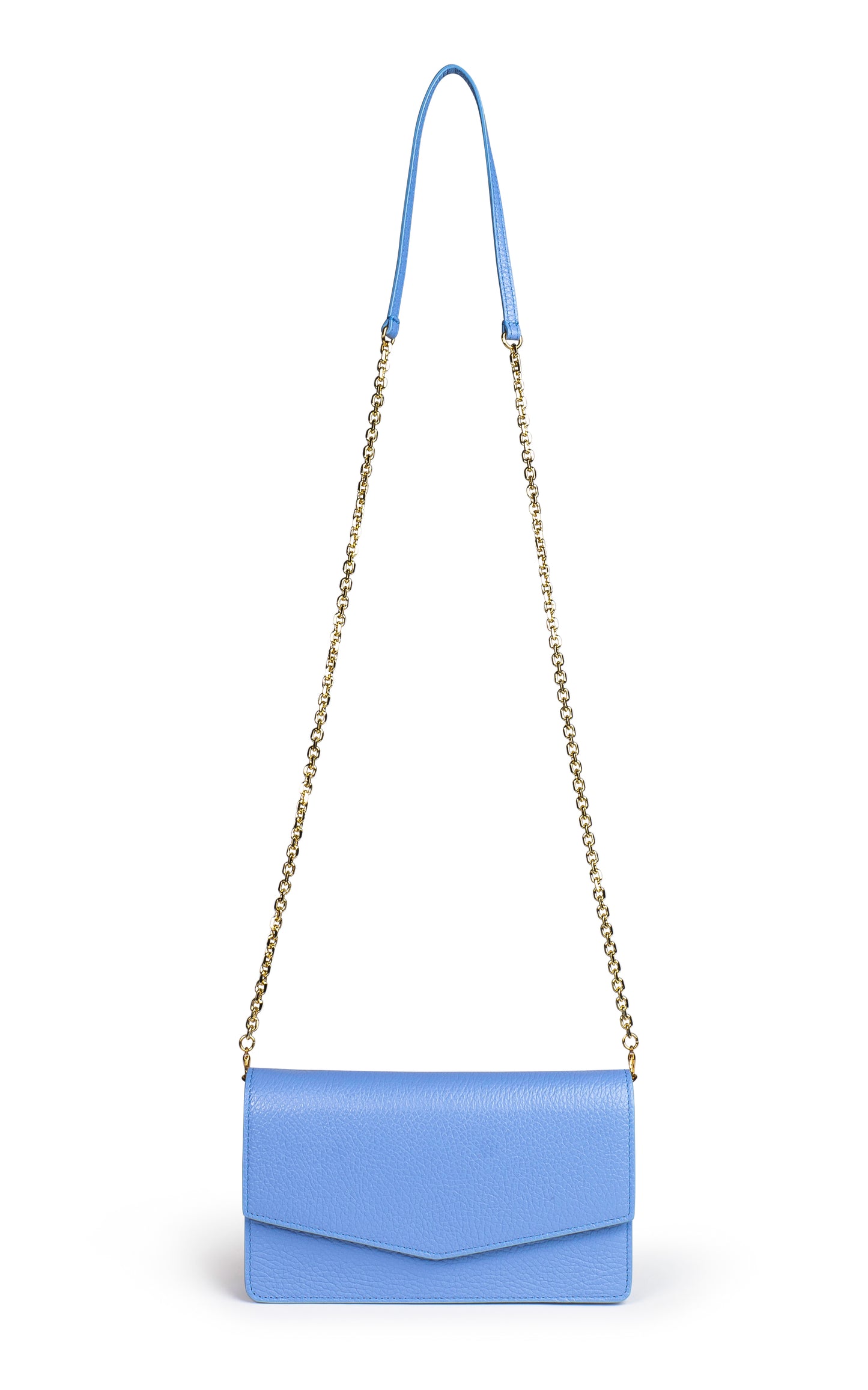 BORSA KETTY IN VERA PELLE AZZURRO