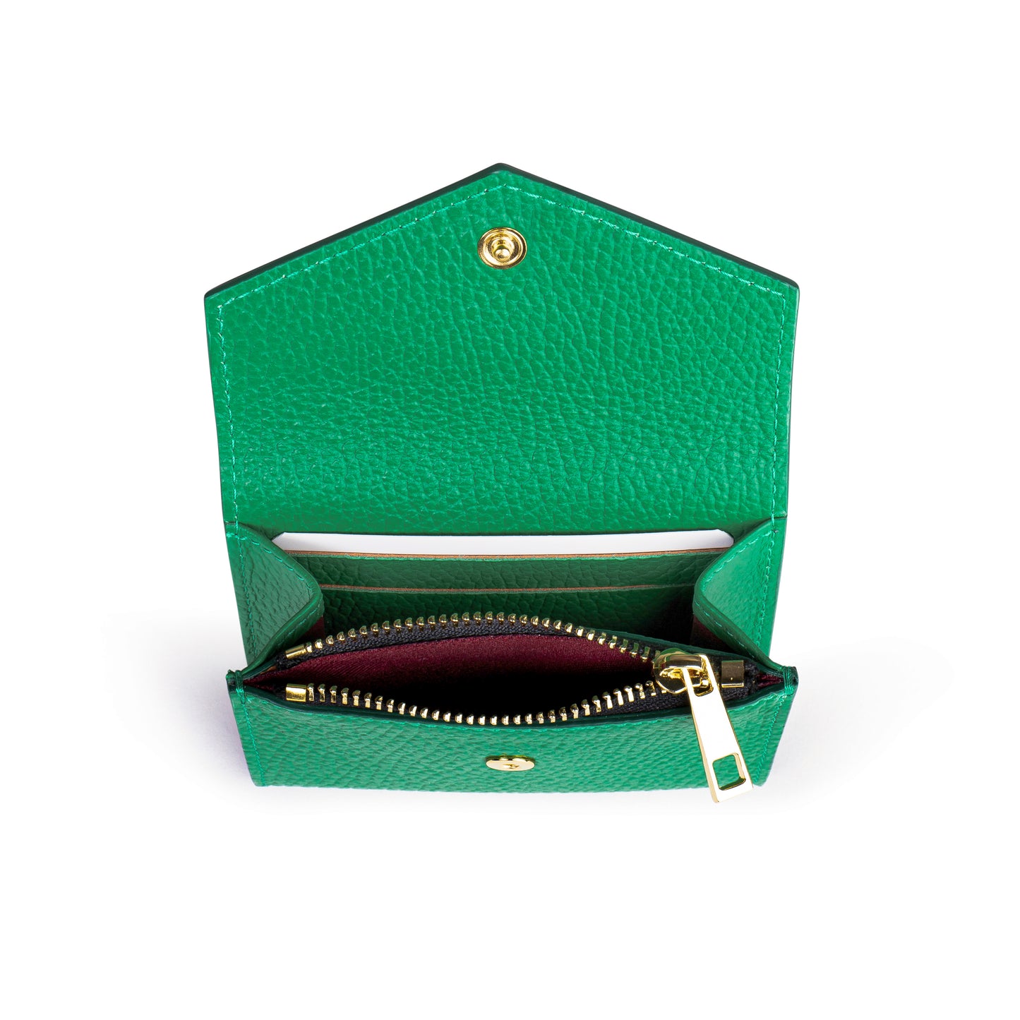 PORTACARTE IRIS IN VERA PELLE VERDE