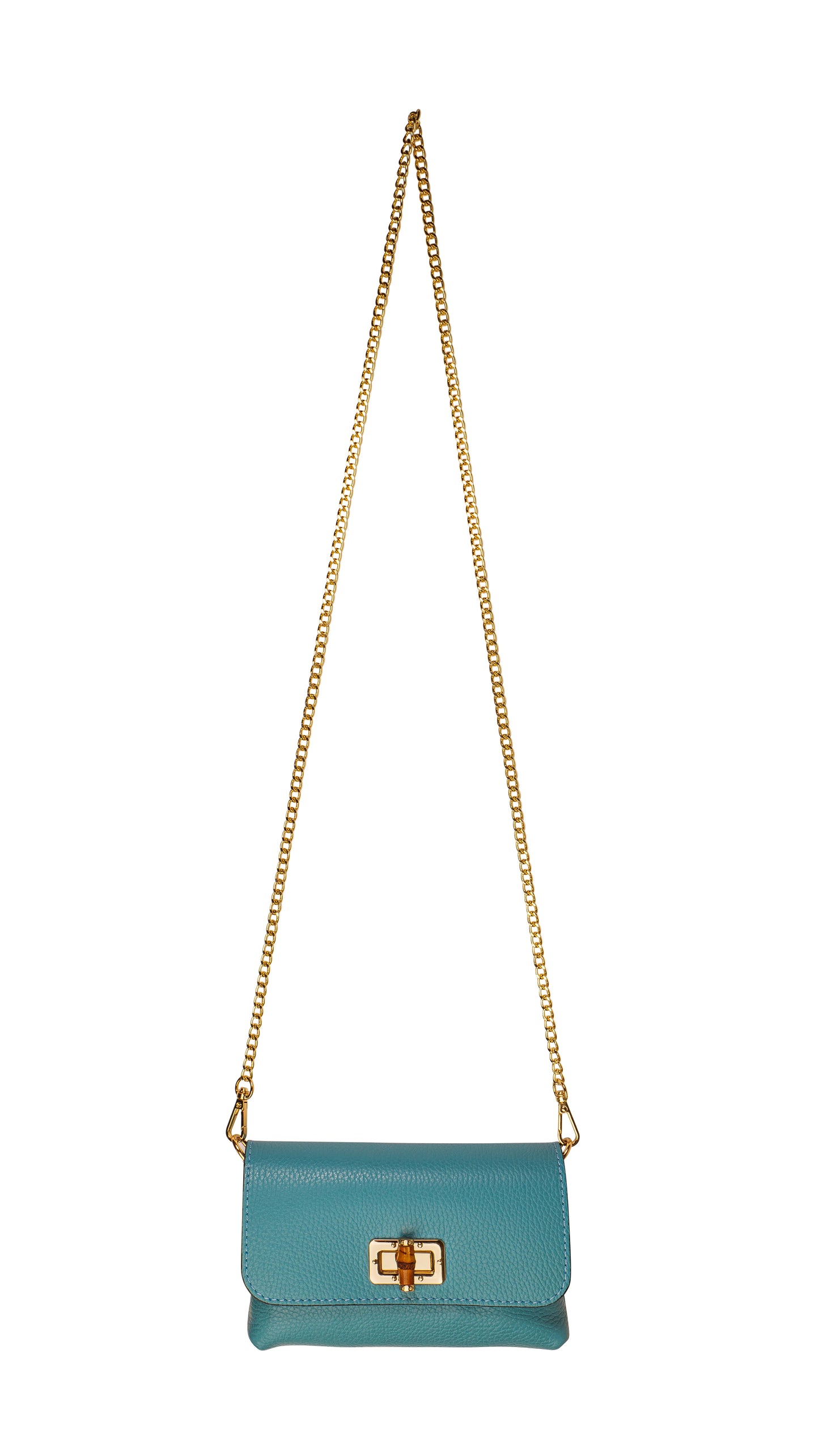 BORSA VICKY IN VERA PELLE TURCHESE