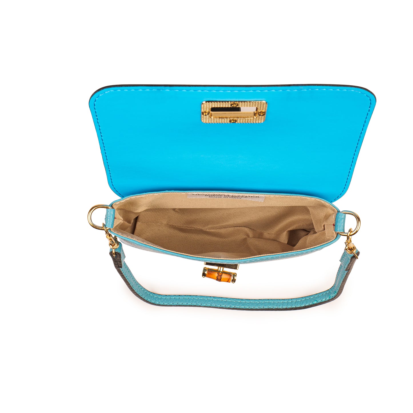 BORSA VICKY IN VERA PELLE TURCHESE