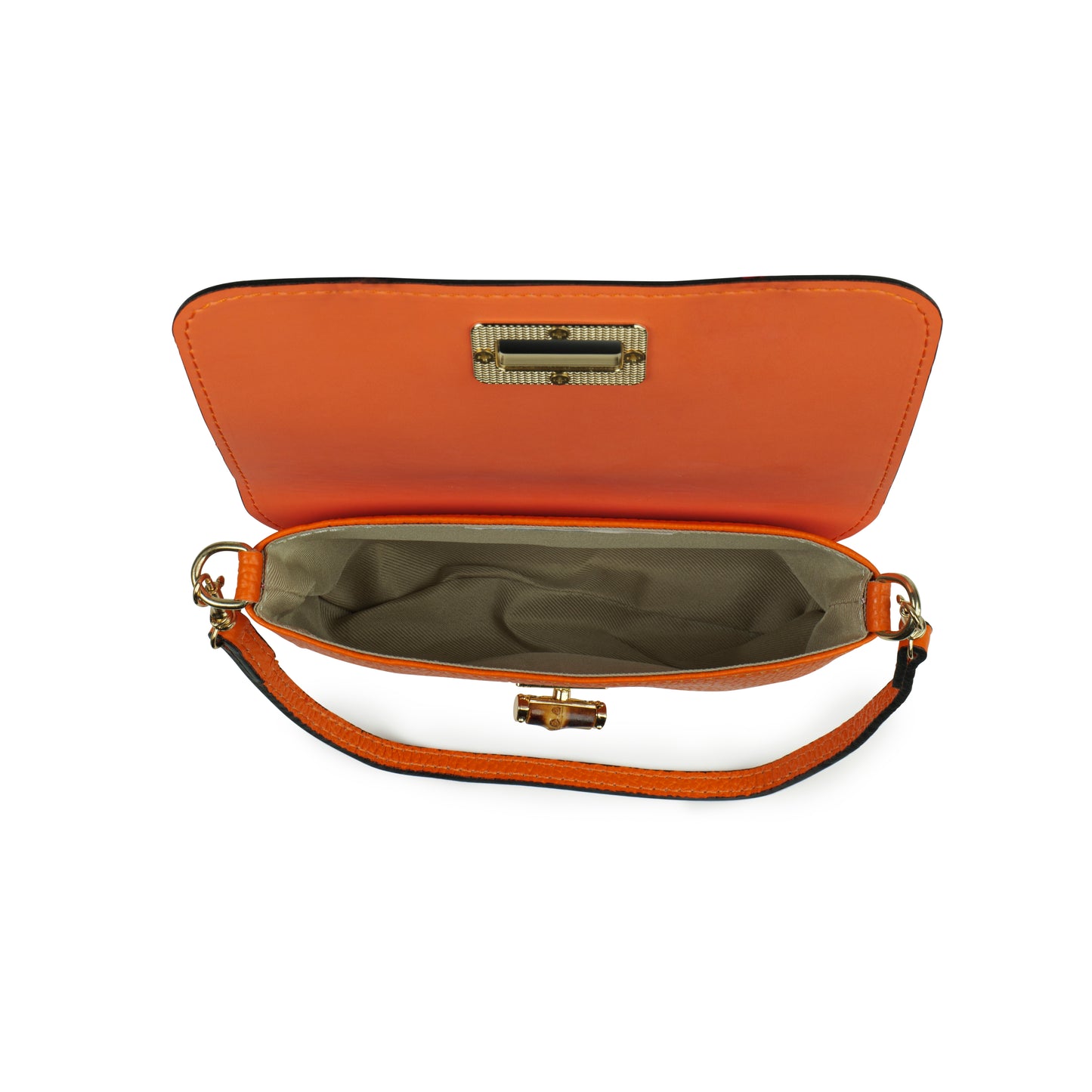 BORSA VICKY IN VERA PELLE ARANCIONE