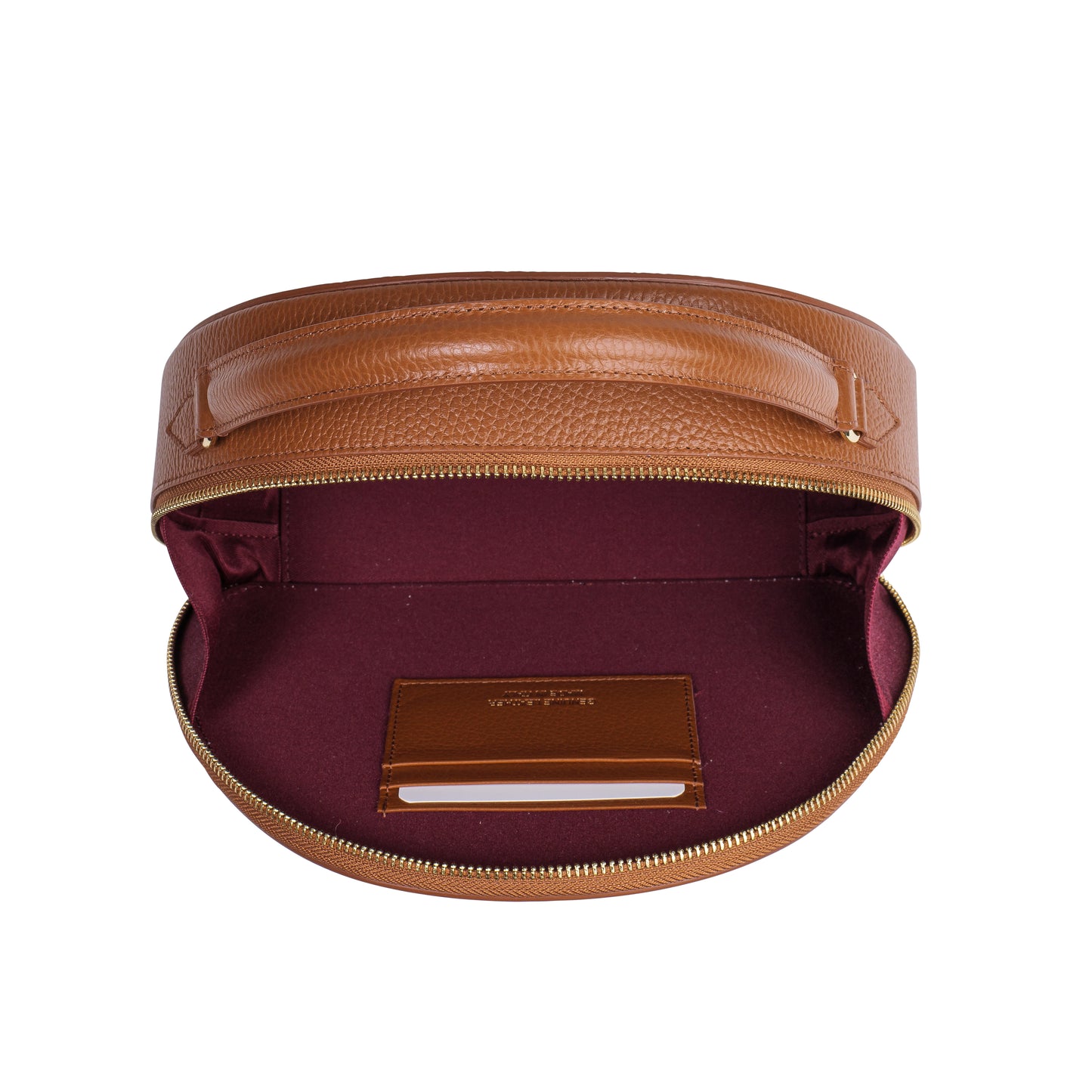 BORSA HALF MOON IN VERA PELLE MEDIA CUOIO