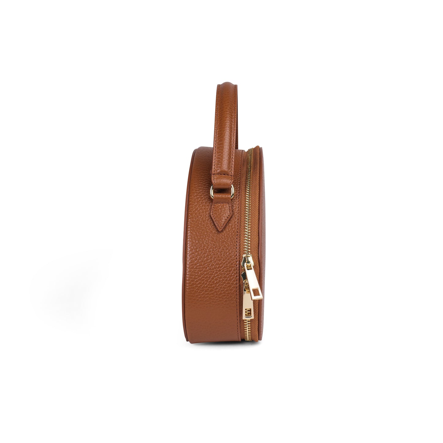 BORSA HALF MOON IN VERA PELLE MEDIA CUOIO