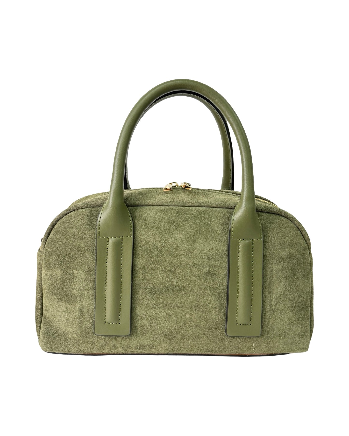 BORSA CHANTAL IN PELLE E CAMOSCIO VERDE MILITARE