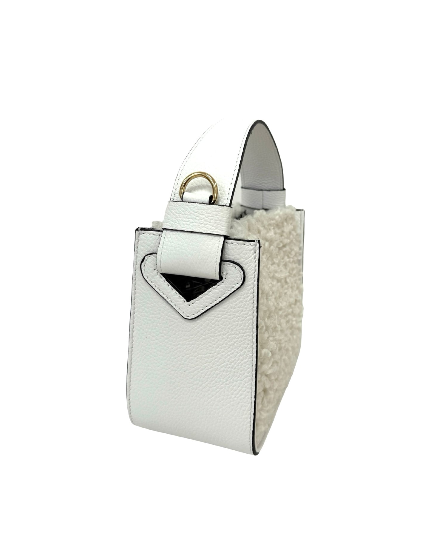 BORSA THEA IN PELLE E TEDDY SINTETICA BIANCA
