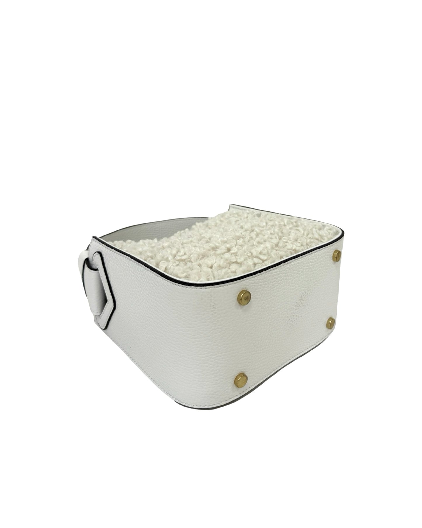 BORSA THEA IN PELLE E TEDDY SINTETICA BIANCA