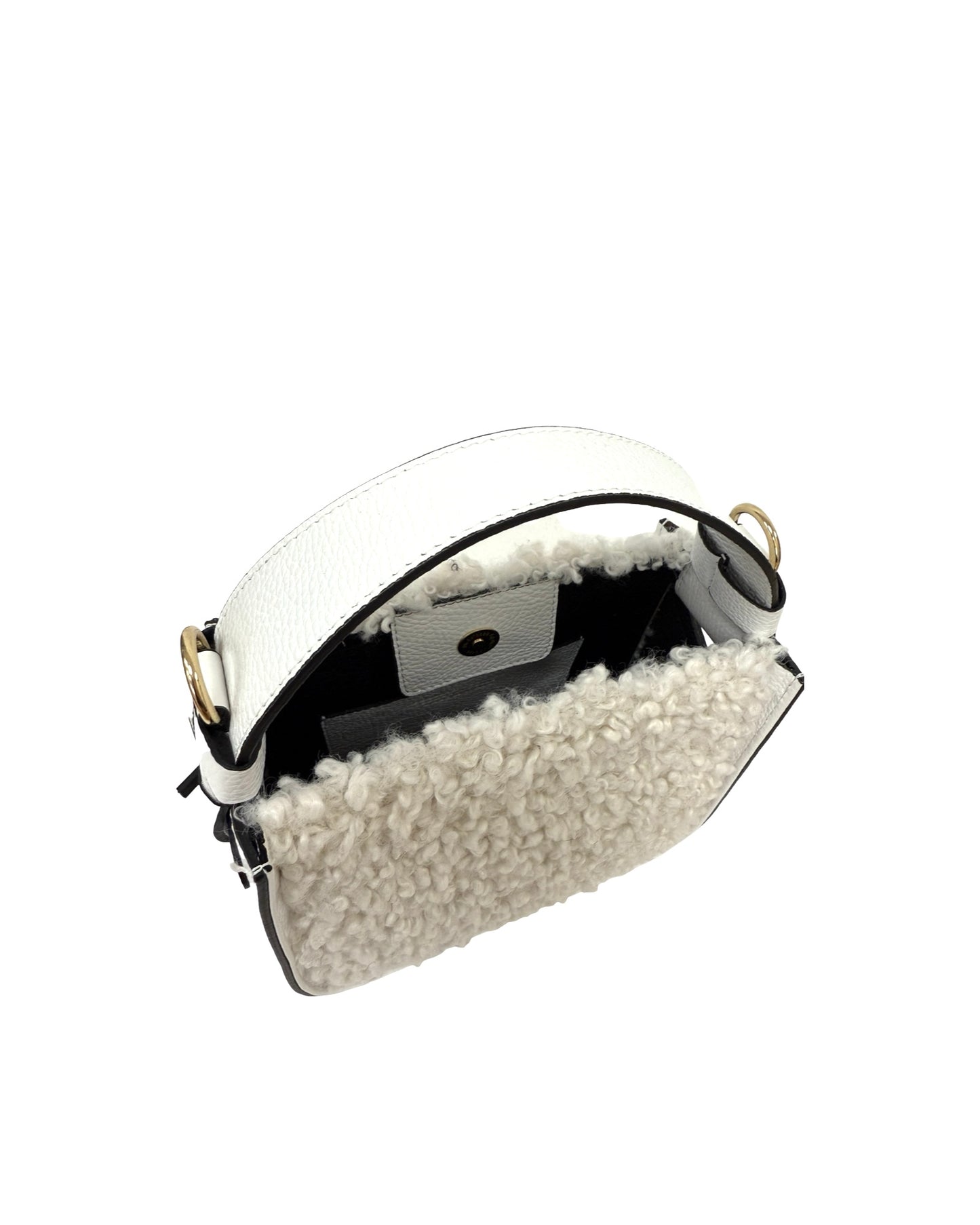 BORSA THEA IN PELLE E TEDDY SINTETICA BIANCA