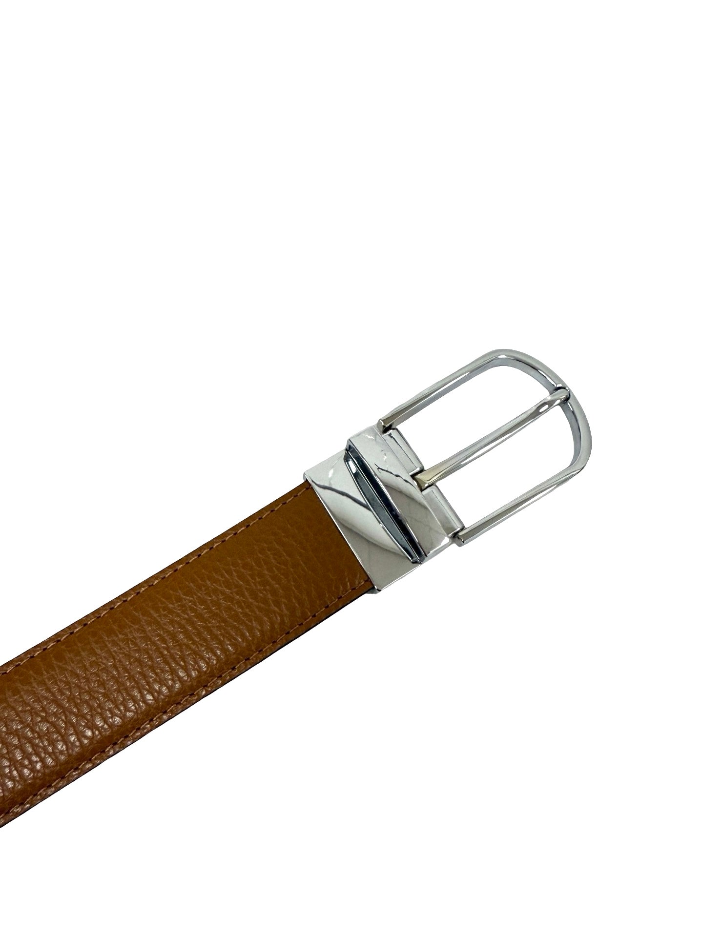 CINTURA IN VERA PELLE CUOIO METALLO ARGENTO