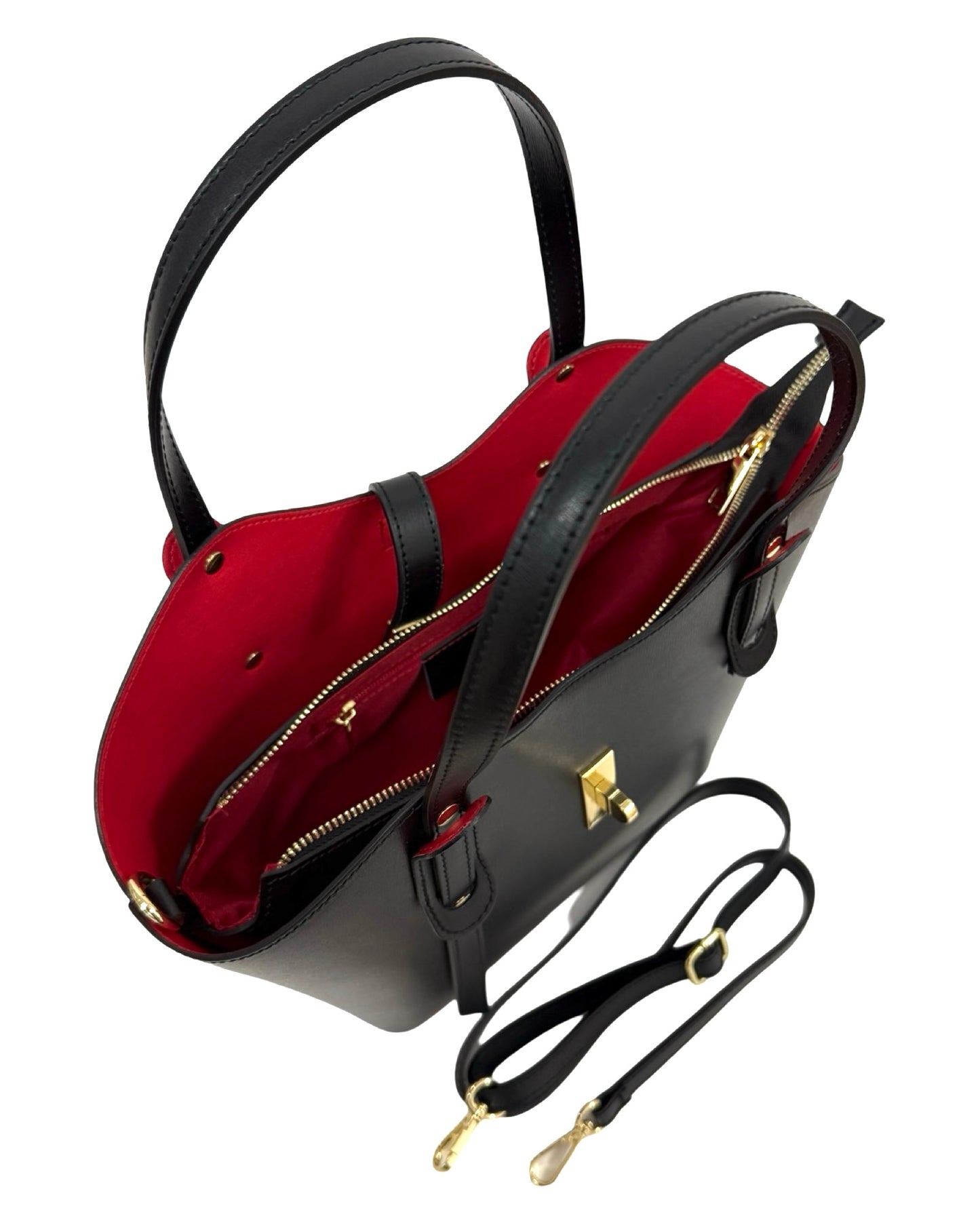 BORSA LEA VERA PELLE NERA