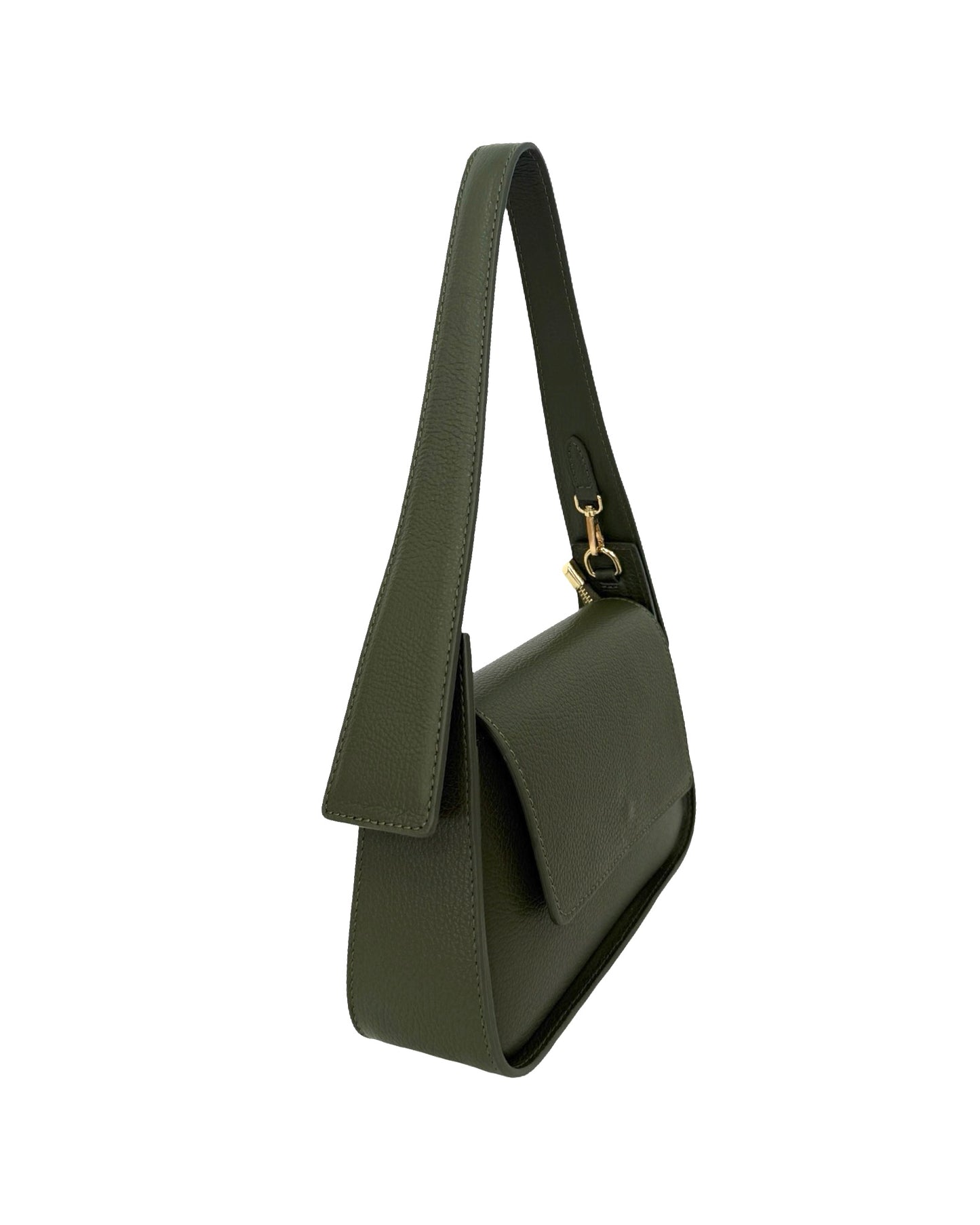 BORSA OLIVIA IN PELLE VERDE OLIVA