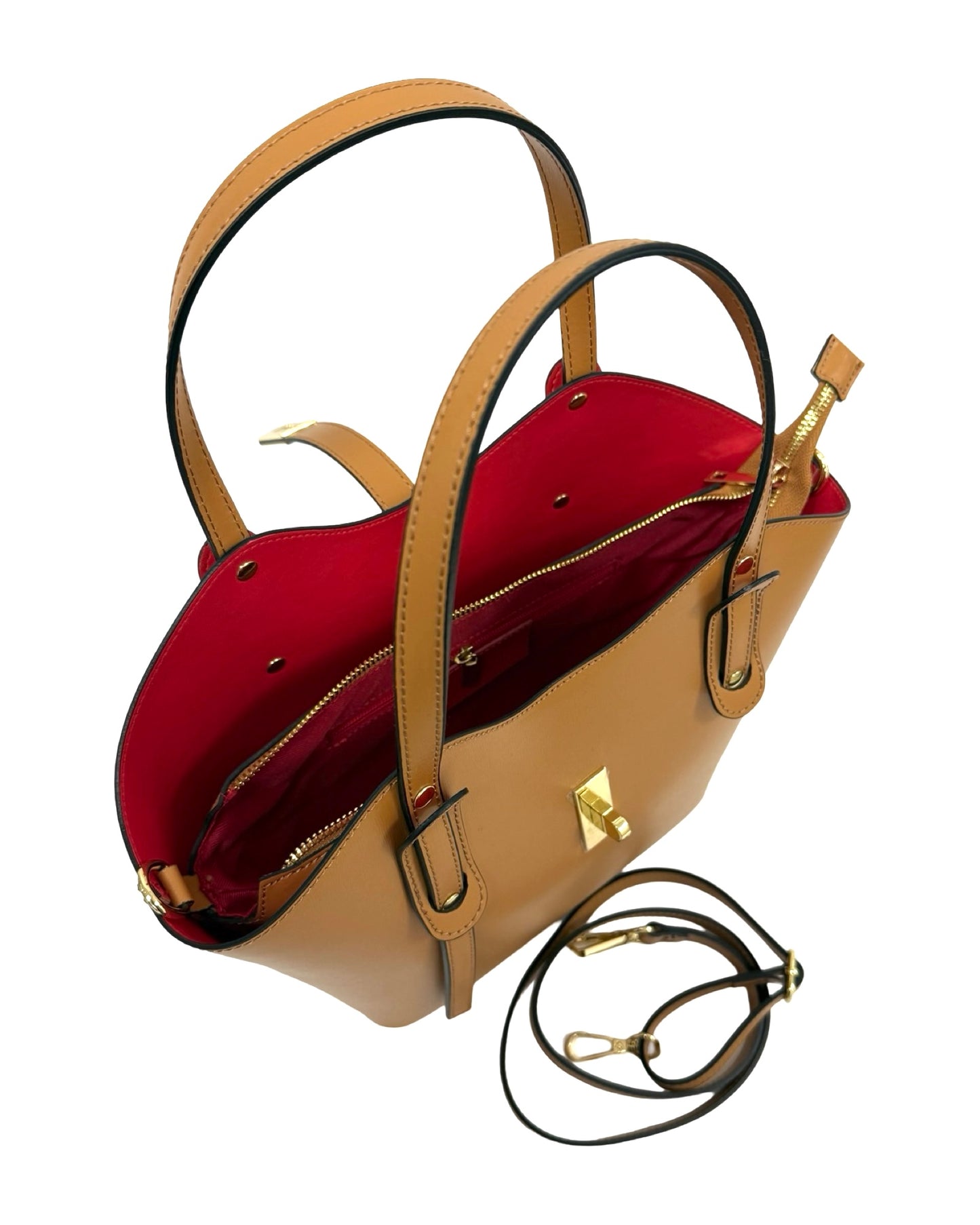 BORSA LEA VERA PELLE CUOIO