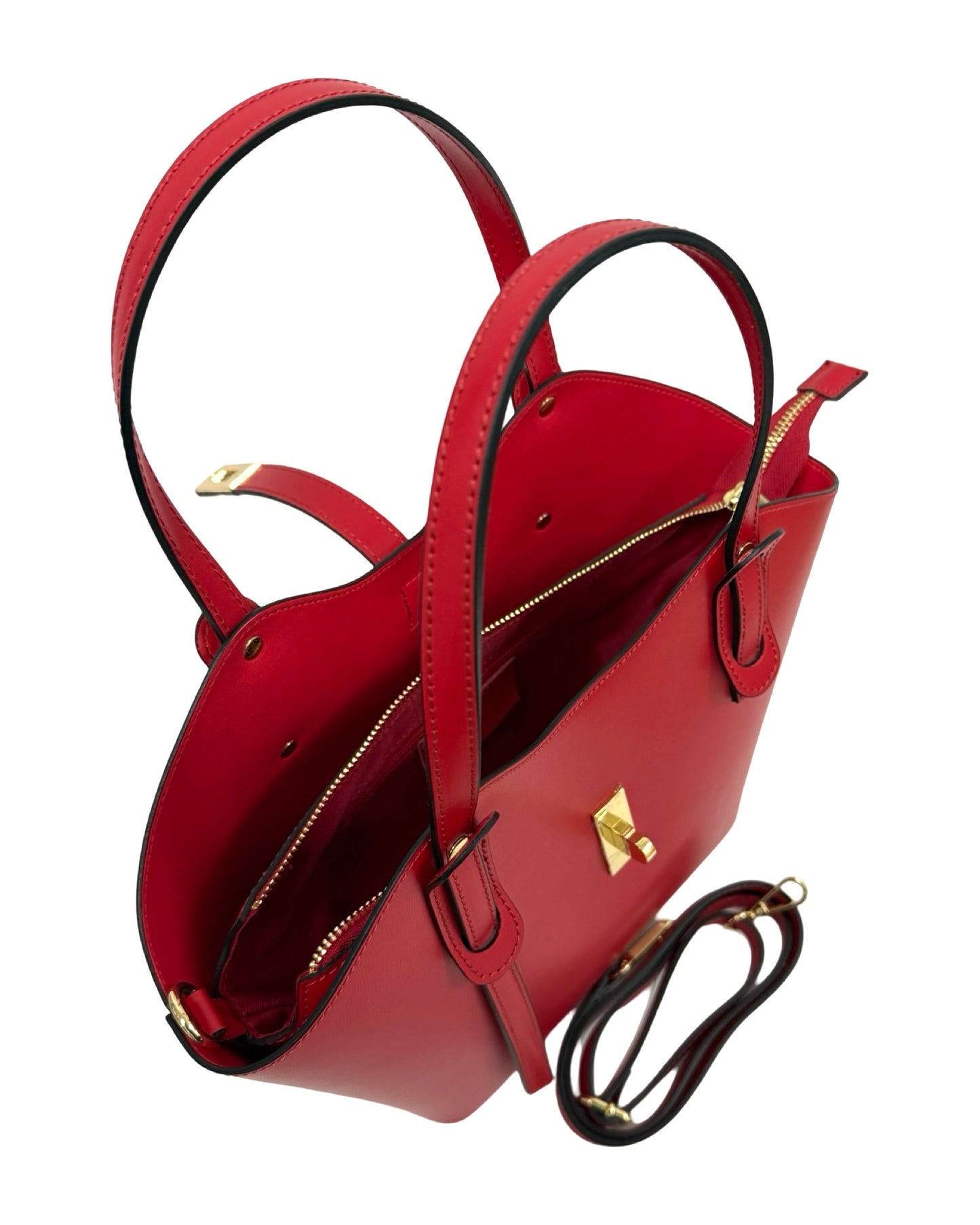 BORSA LEA VERA PELLE ROSSA