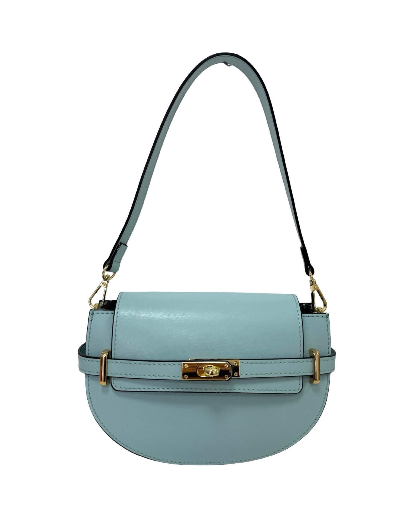 BORSA LEXY VERA PELLE CELESTE