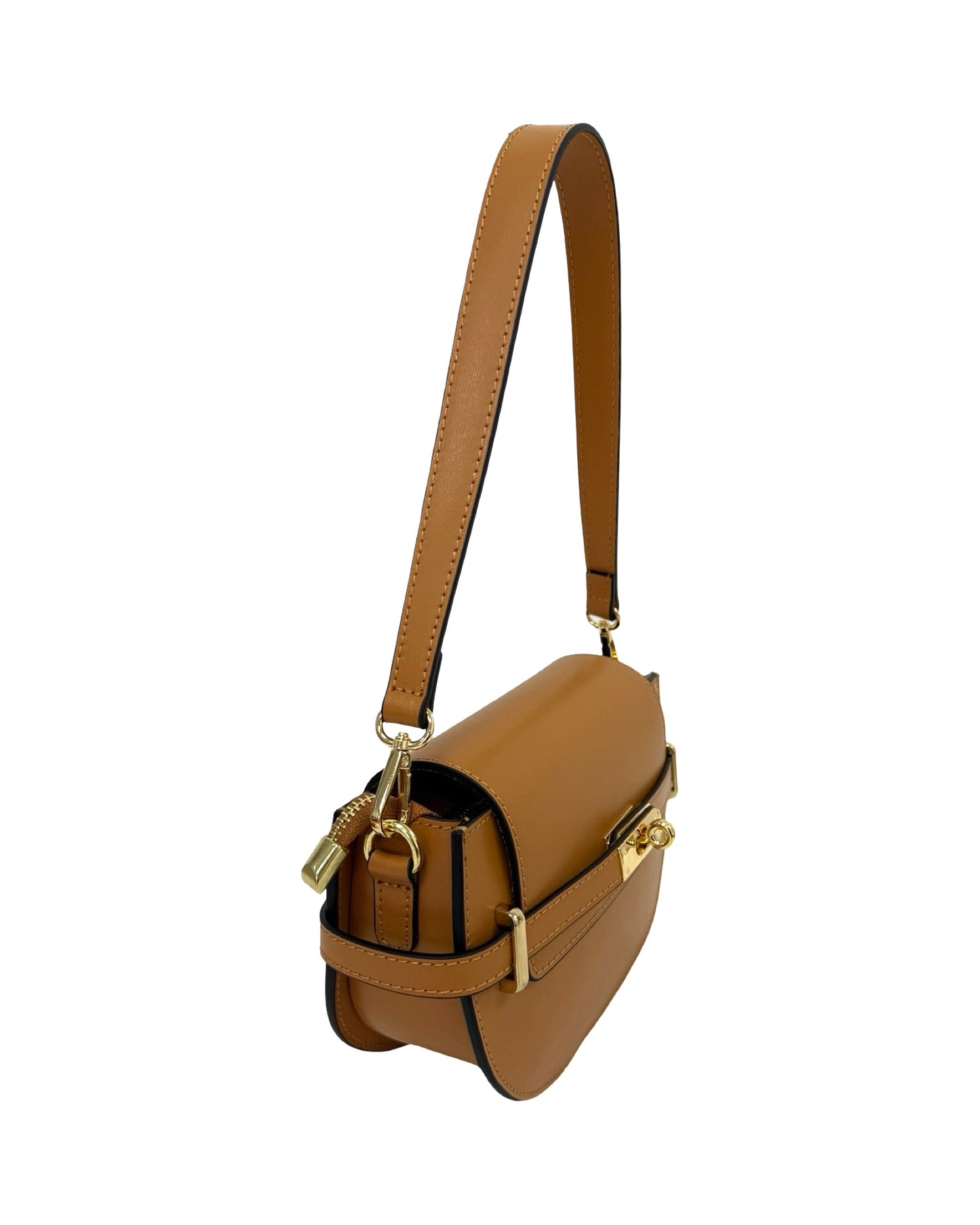 BORSA LEXY VERA PELLE CUOIO