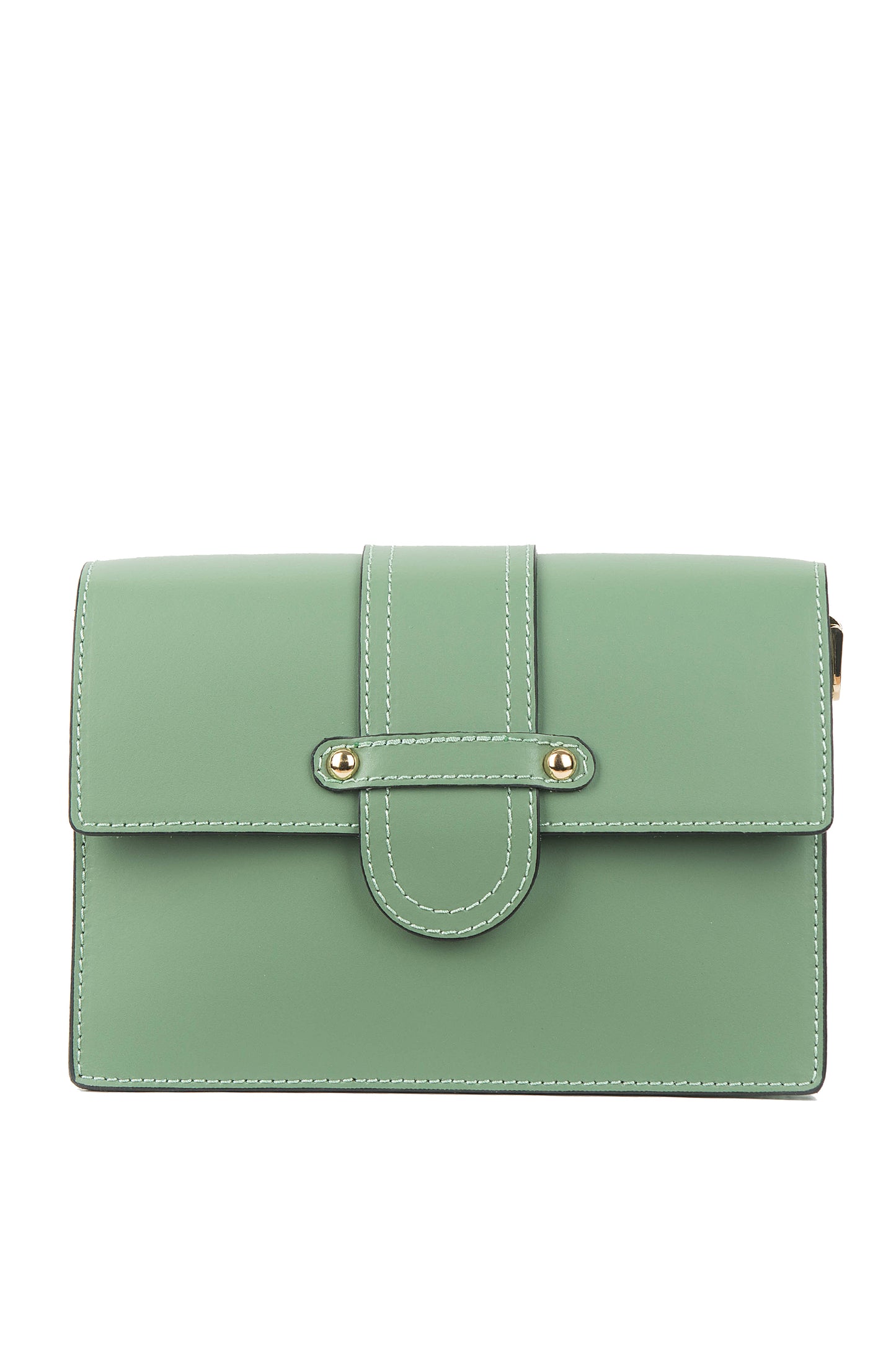 BORSA IVY IN PELLE SPAZZOLATA VERDE MENTA