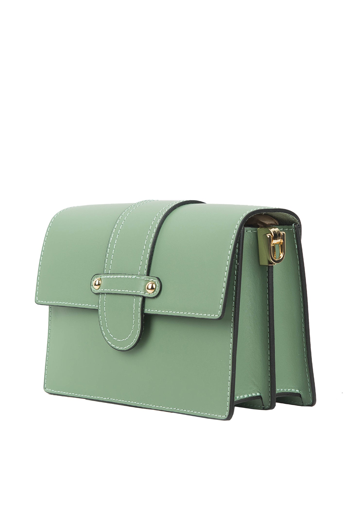 BORSA IVY IN PELLE SPAZZOLATA VERDE MENTA