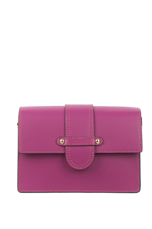 BORSA IVY IN PELLE SPAZZOLATA MAGENTA