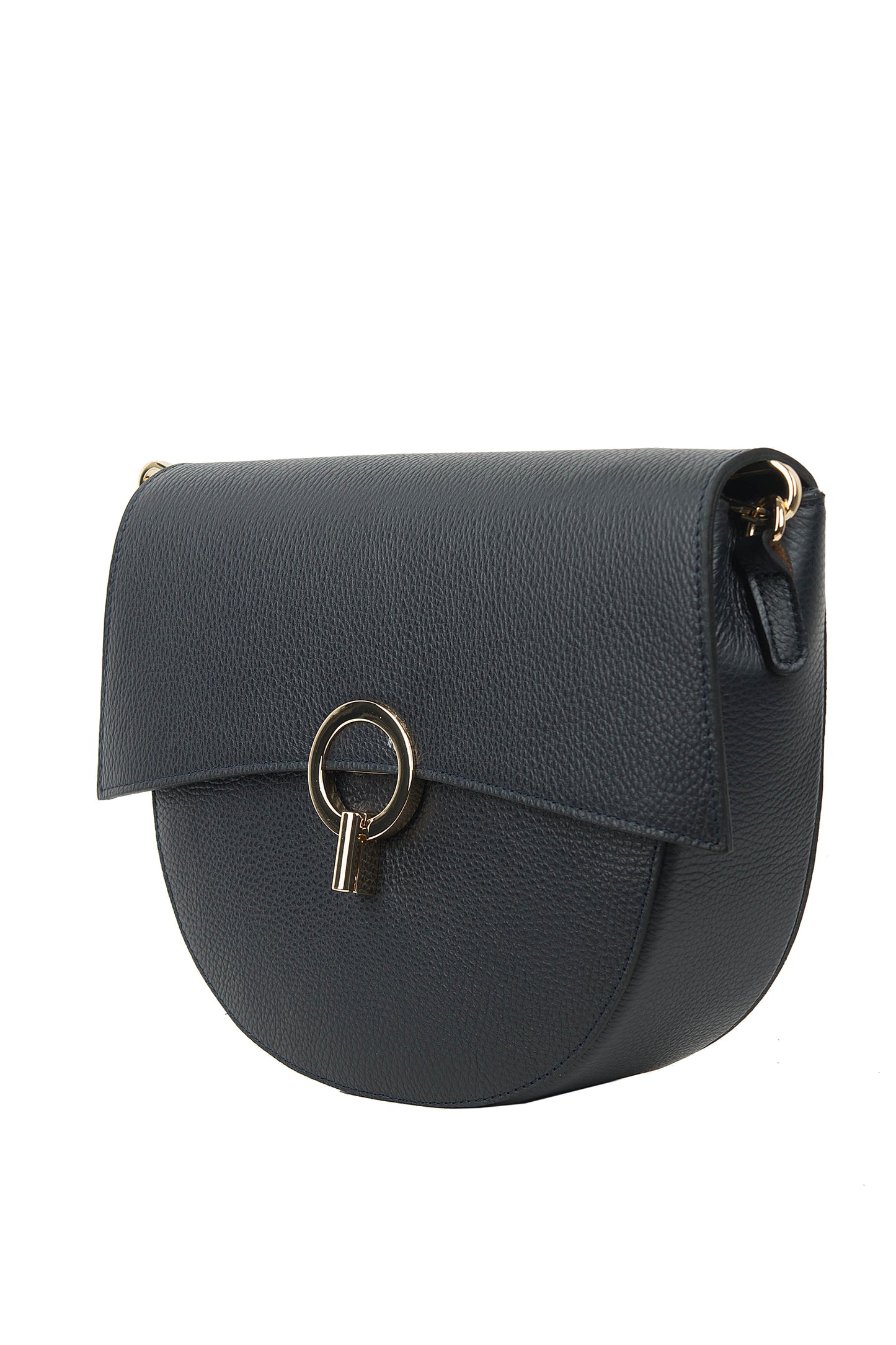 BORSA STELLA IN PELLE BLU SCURO