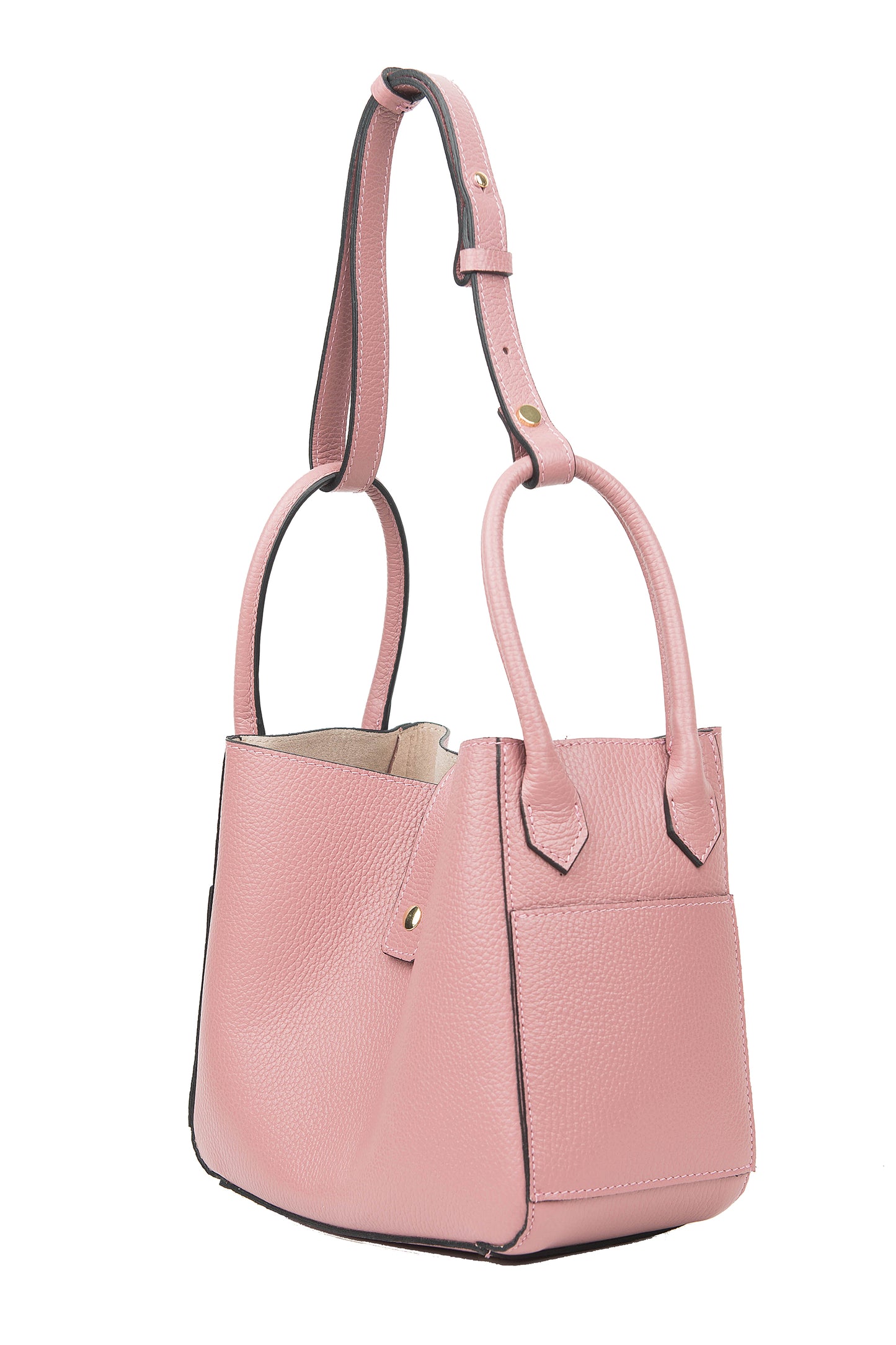 BORSA ZOE IN PELLE ROSA CARNE