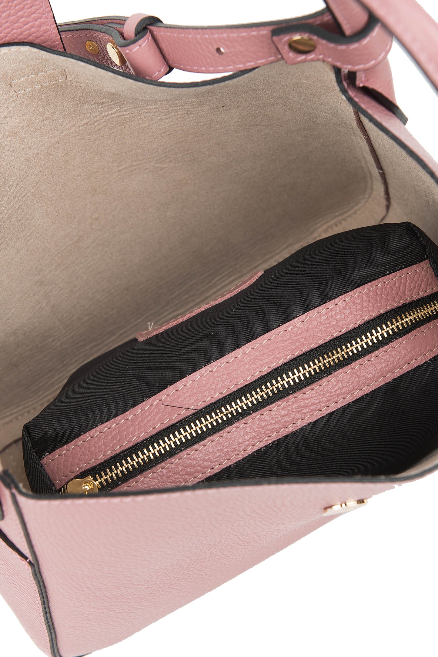 BORSA ZOE IN PELLE ROSA CARNE