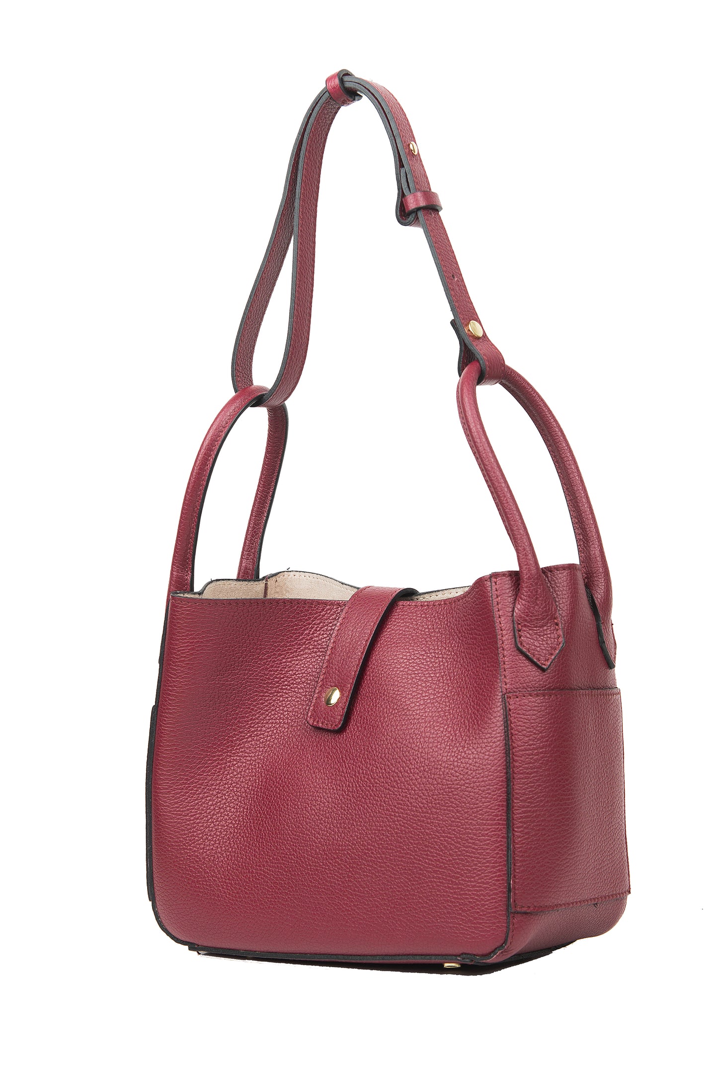 BORSA ZOE IN PELLE BORDEAUX