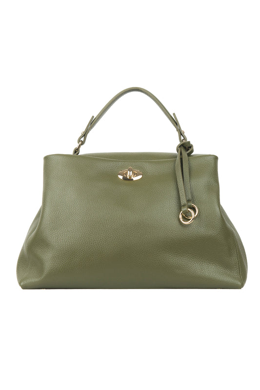 BORSA EMILY IN PELLE VERDE OLIVA