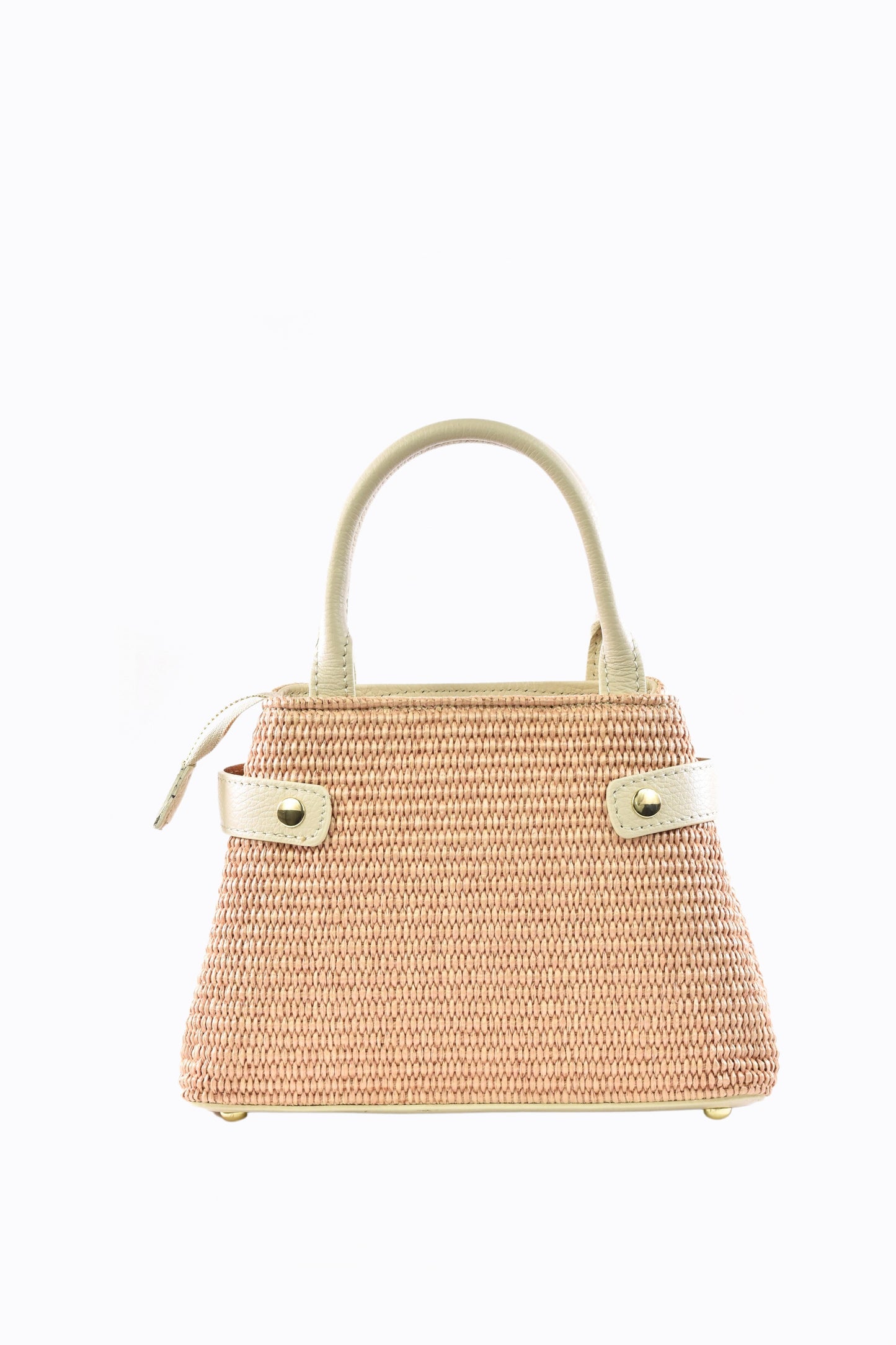 BORSA MYRA IN PELLE E RAFFIA BEIGE