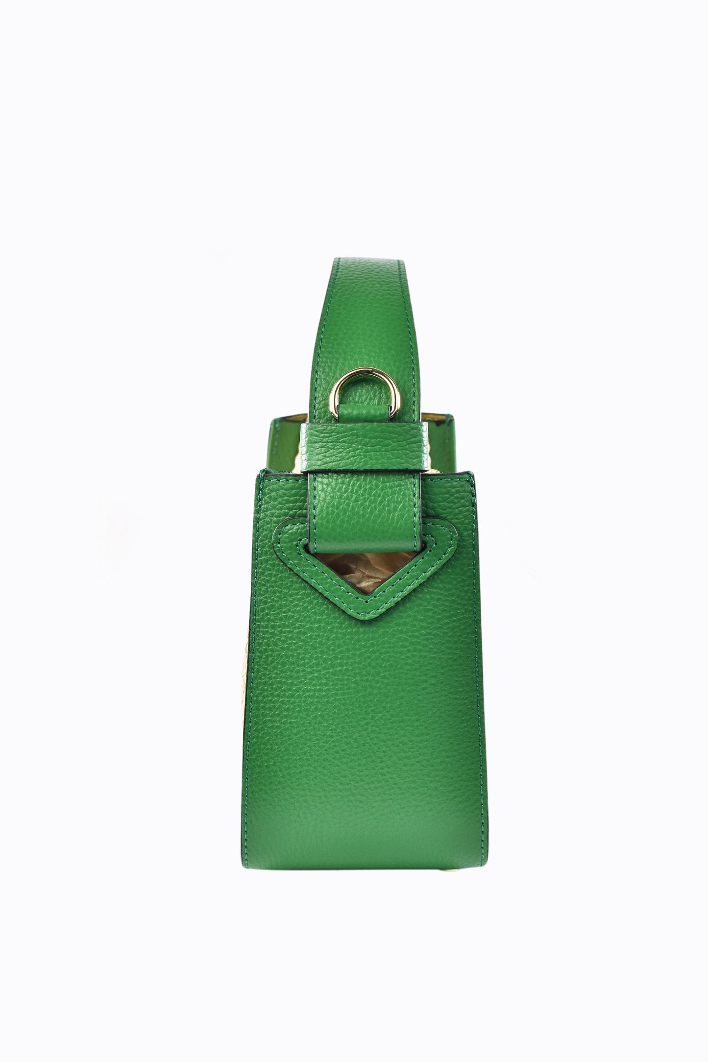 BORSA THEA IN PELLE E RAFFIA VERDE