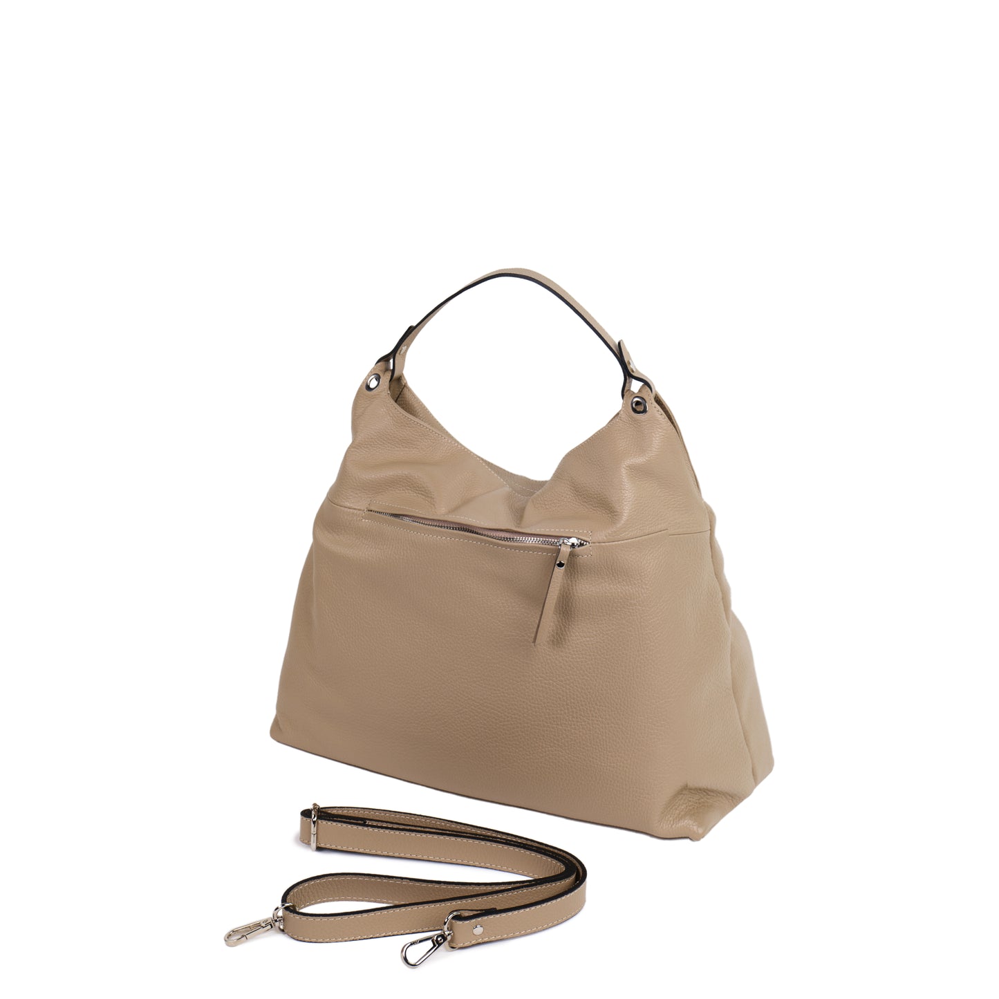 BORSA ATENA IN PELLE TAUPE