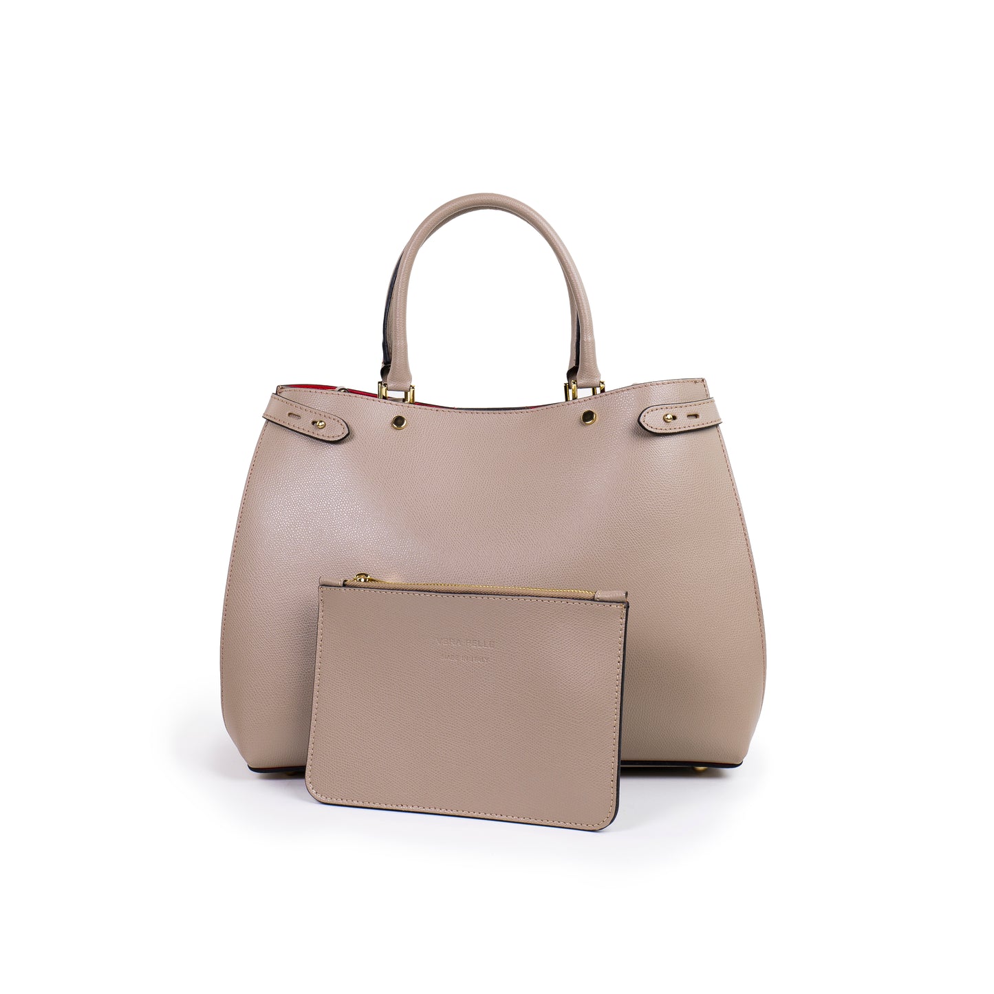 BORSA POLLY IN PELLE TAUPE