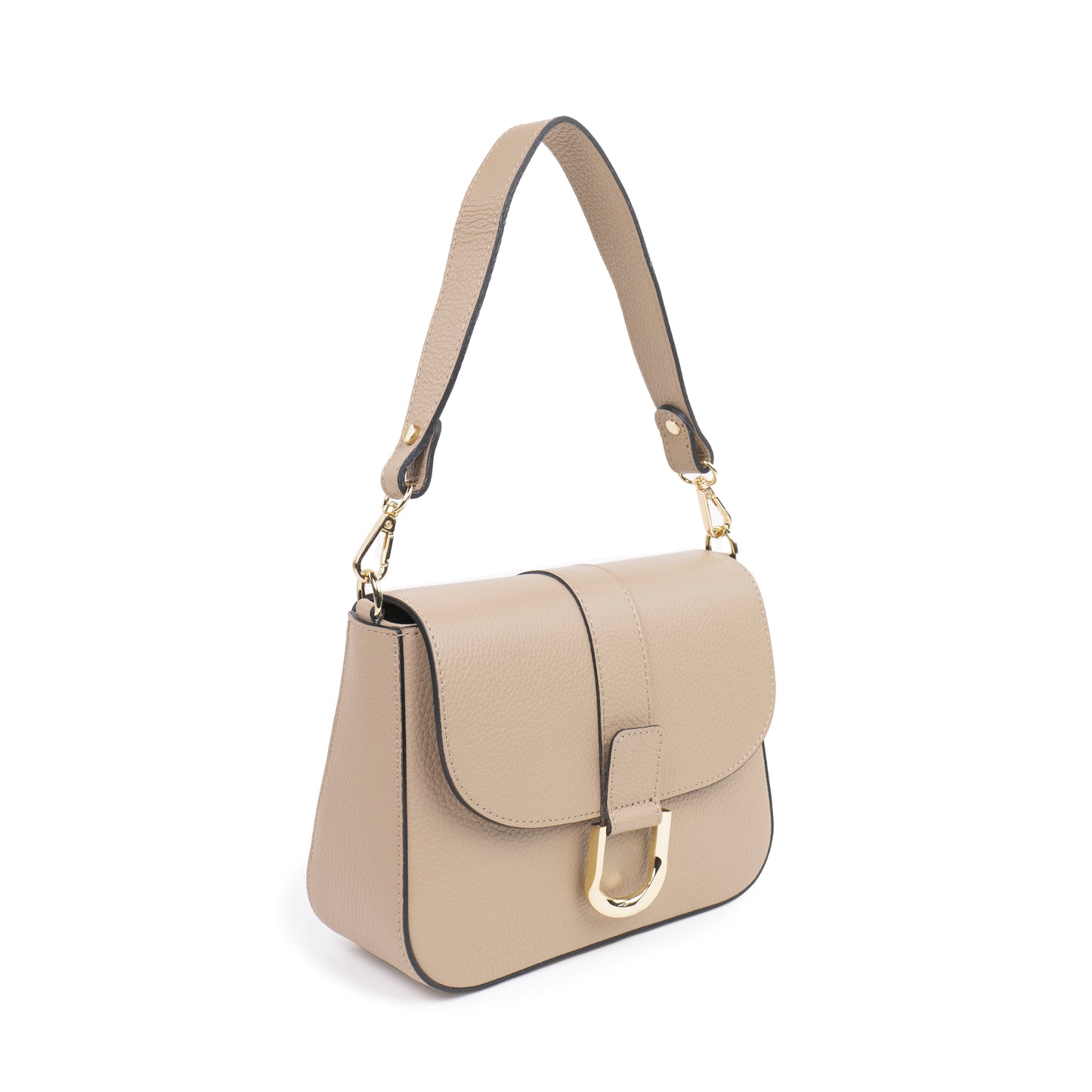 BORSA SCARLET IN PELLE TAUPE CHIARO