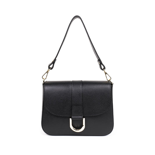 BORSA SCARLET IN PELLE NERA