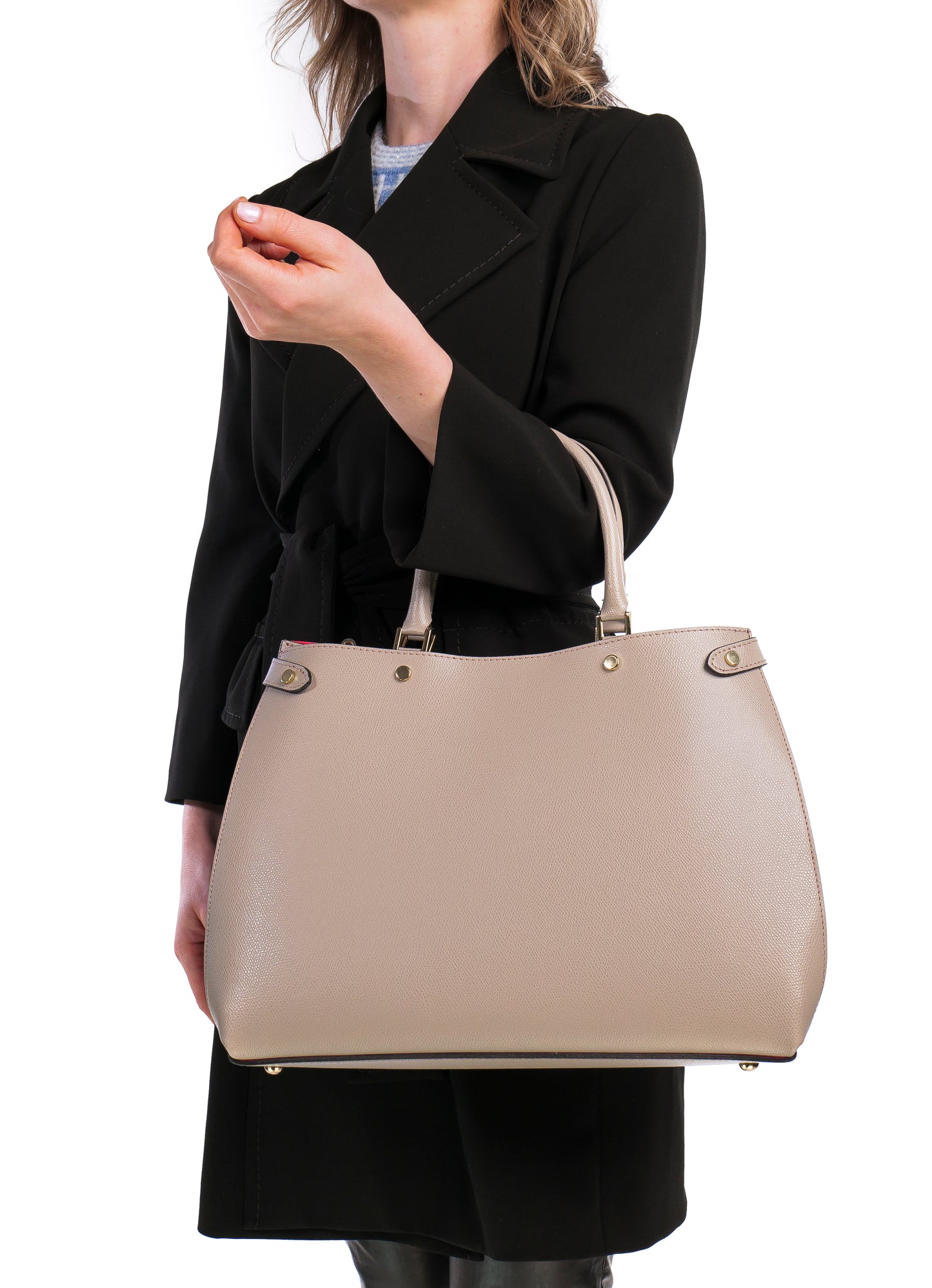 BORSA POLLY IN PELLE TAUPE