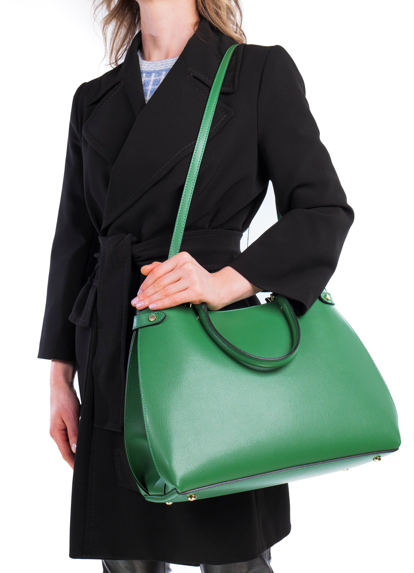 BORSA POLLY IN PELLE VERDE