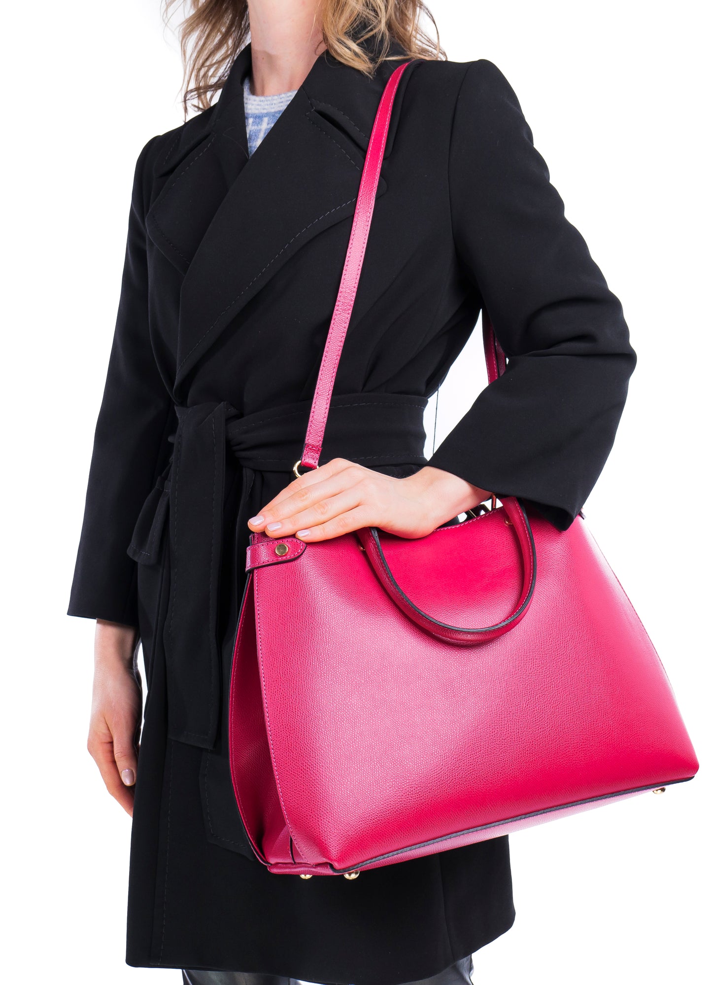 BORSA POLLY IN PELLE FUCSIA