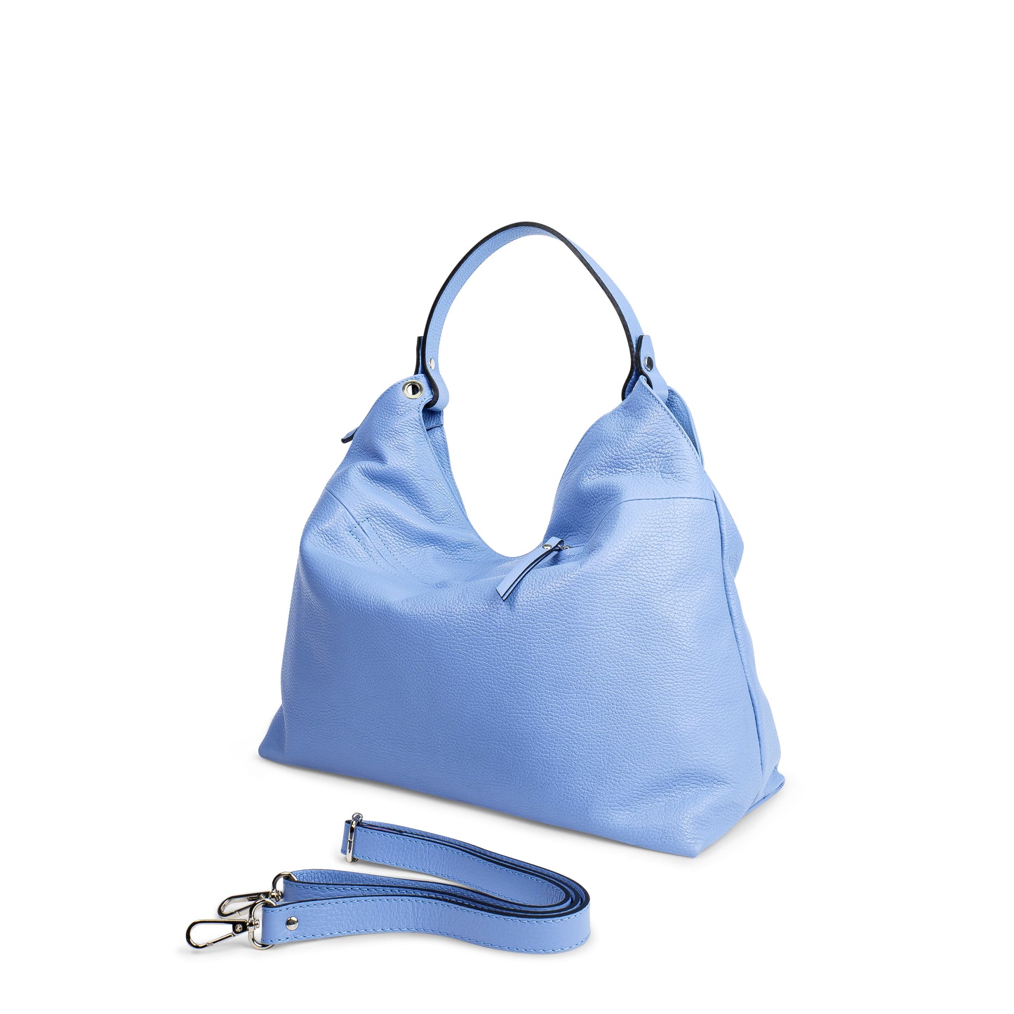 BORSA ATENA IN PELLE AZZURRO