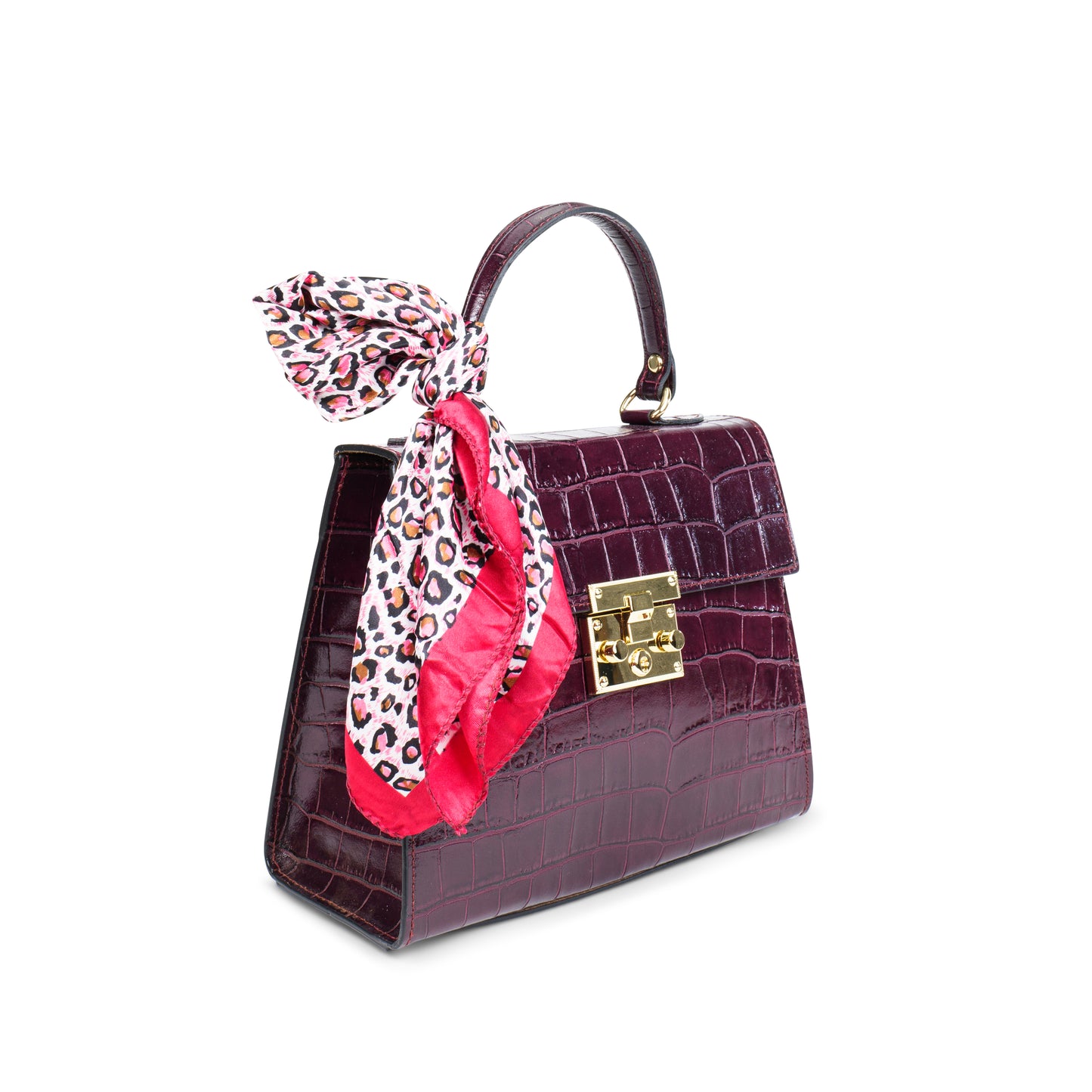 BORSA HAZEL IN PELLE COCCO BORDEAUX