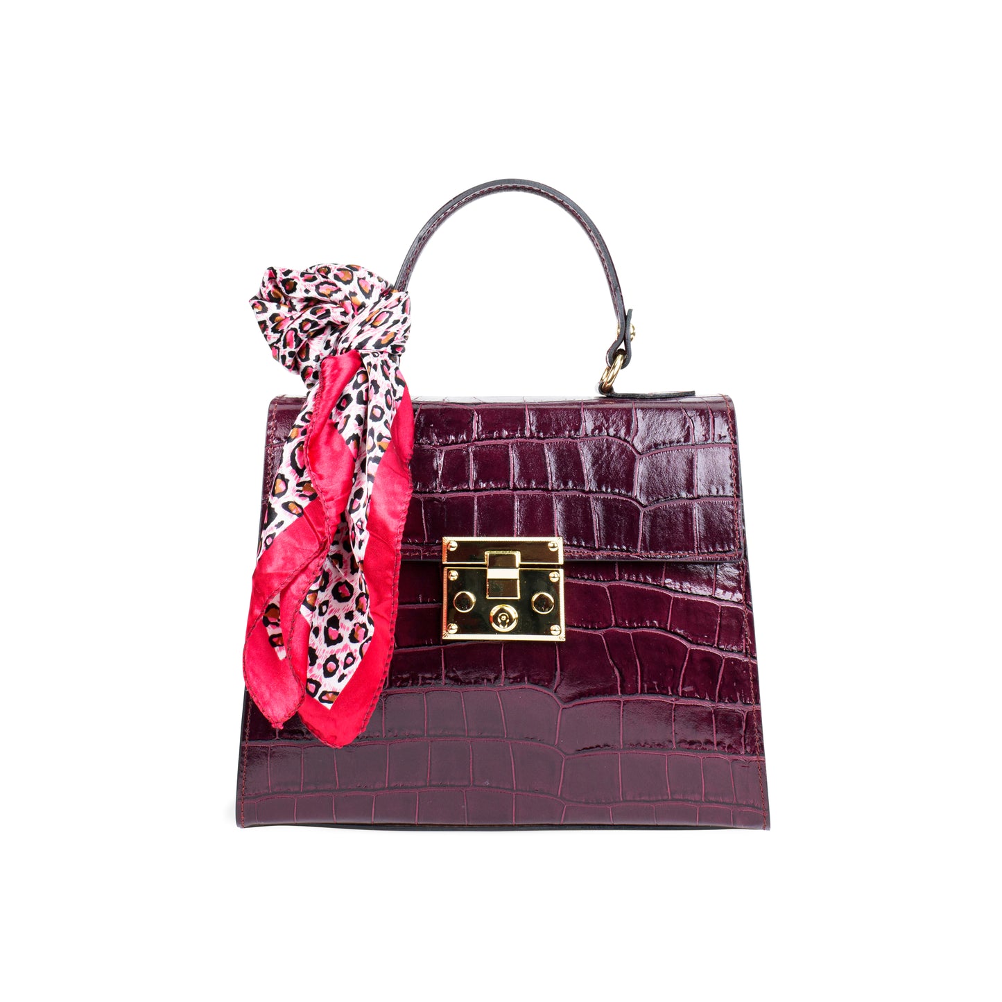 BORSA HAZEL IN PELLE COCCO BORDEAUX