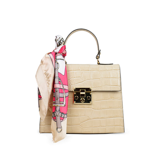 BORSA HAZEL IN PELLE COCCO BEIGE