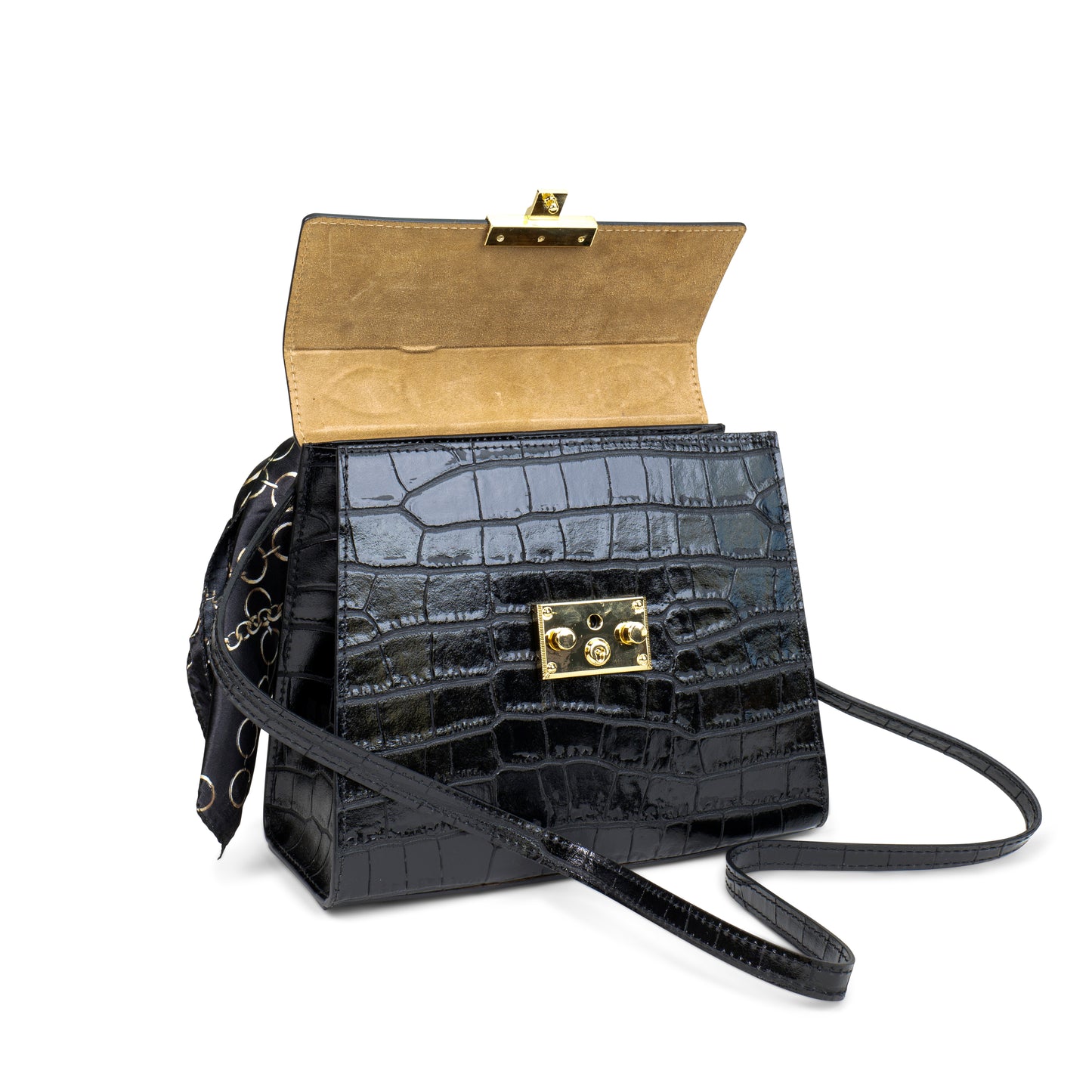 BORSA HAZEL IN PELLE COCCO NERO