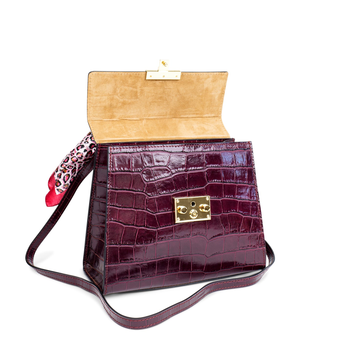 BORSA HAZEL IN PELLE COCCO BORDEAUX