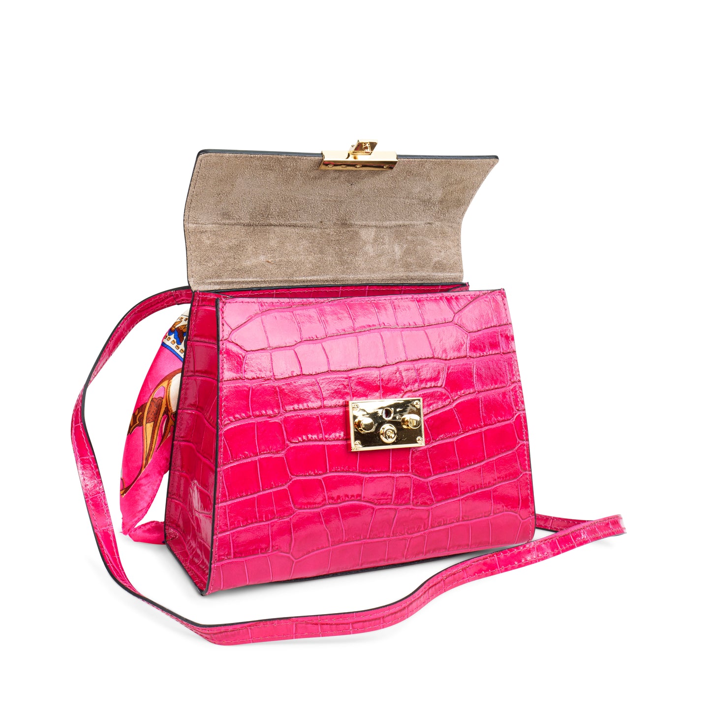 BORSA HAZEL IN PELLE COCCO FUXIA