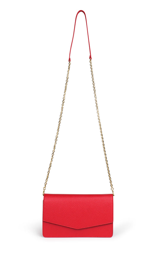 BORSA  KETTY  IN VERA PELLE ROSSO