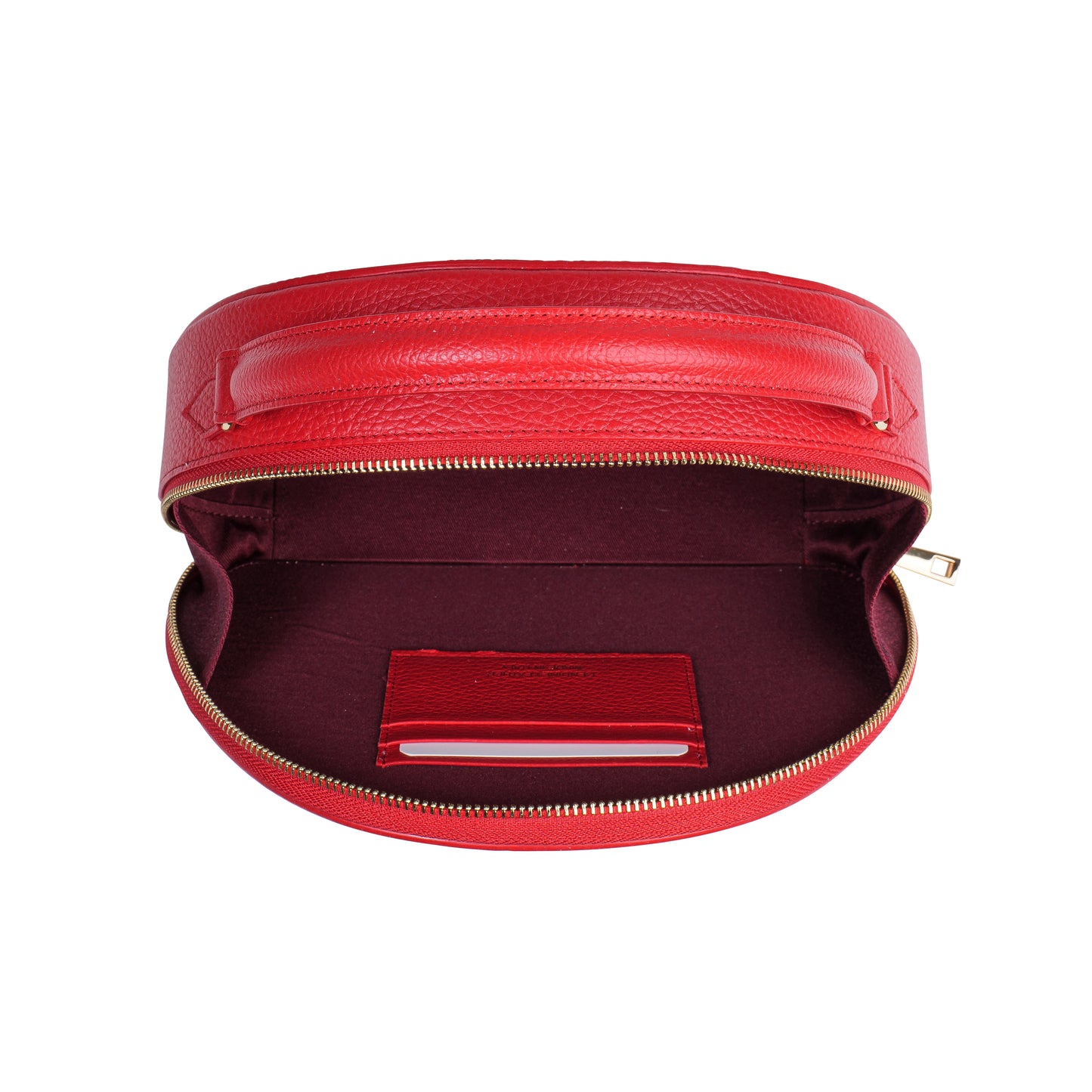 BORSA HALF MOON IN VERA PELLE MEDIA ROSSO