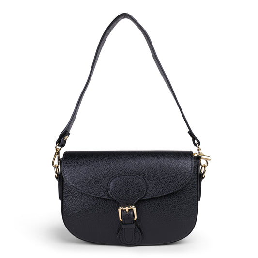 BORSA GRACE IN VERA PELLE NERO