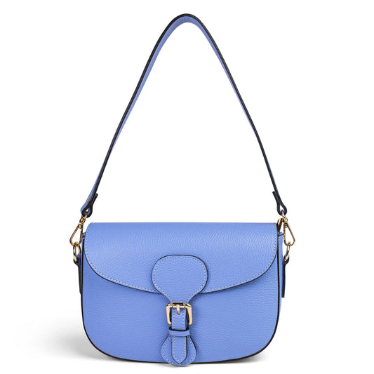 BORSA GRACE IN VERA PELLE AZZURRO