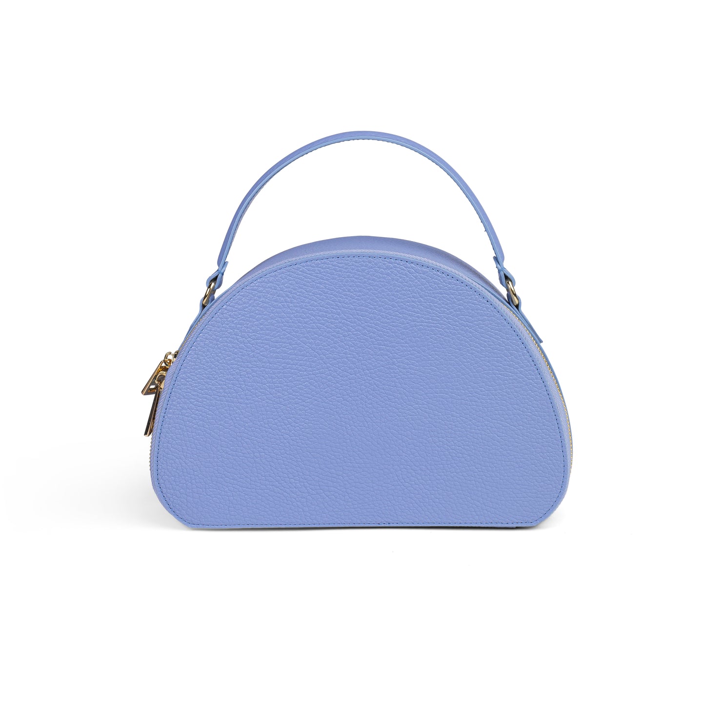 BORSA HALF MOON IN VERA PELLE MEDIA AZZURRO