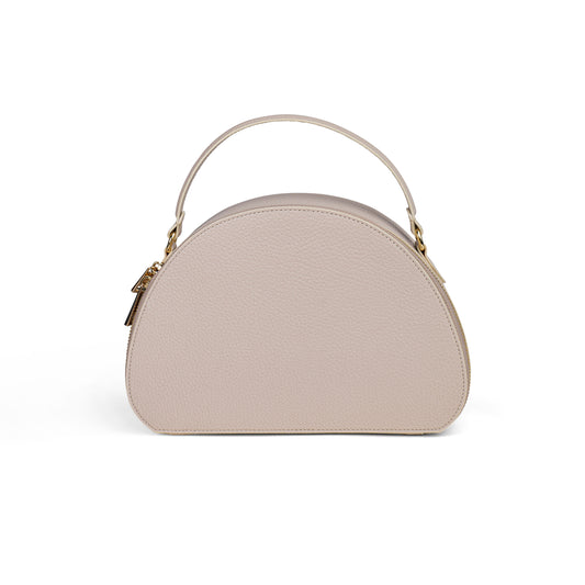 BORSA HALF MOON IN VERA PELLE MEDIA BEIGE