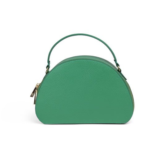 BORSA HALF MOON IN VERA PELLE MEDIA VERDE